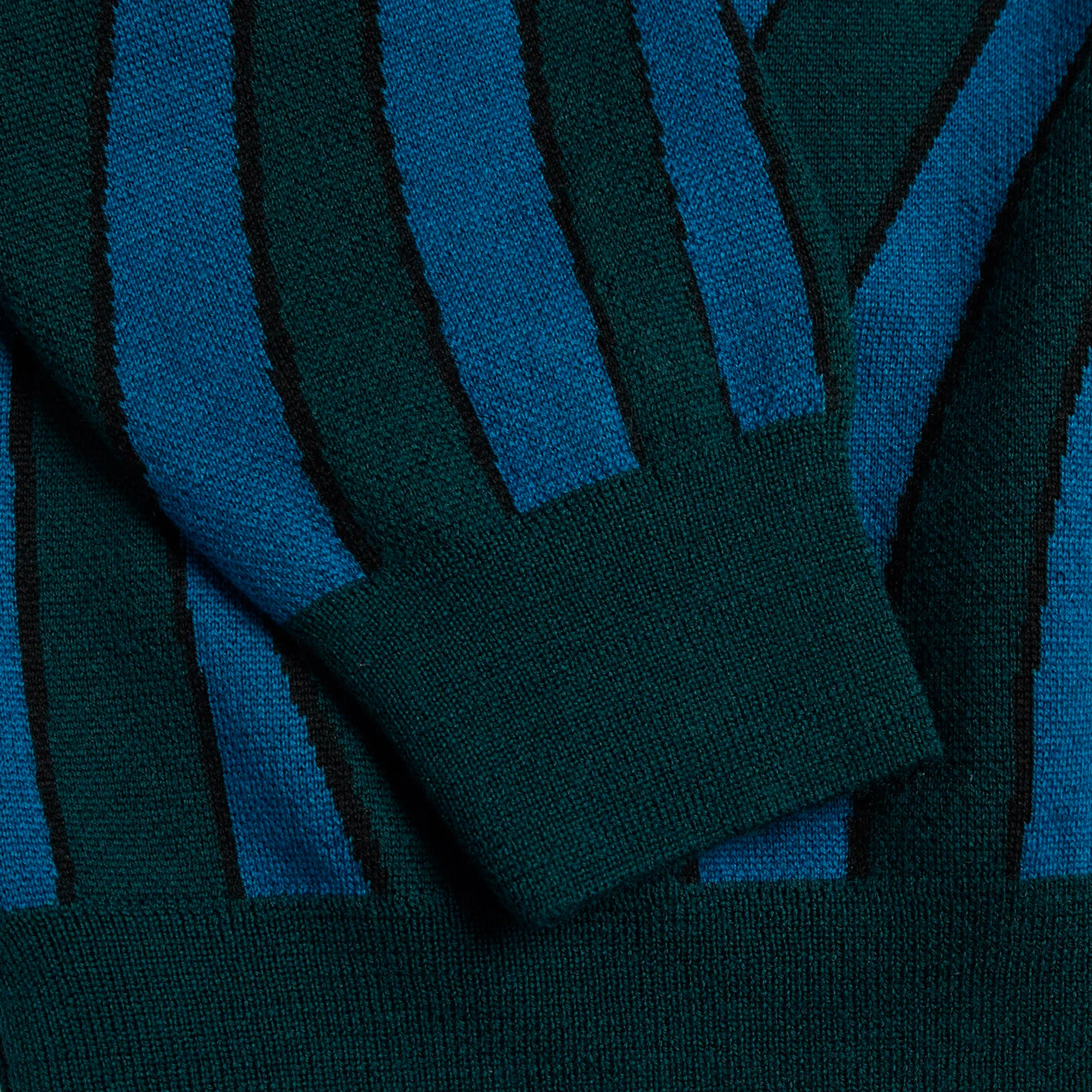 By Parra Mens Aqua Weed Waves Knitted Polo Shirt - Image 4