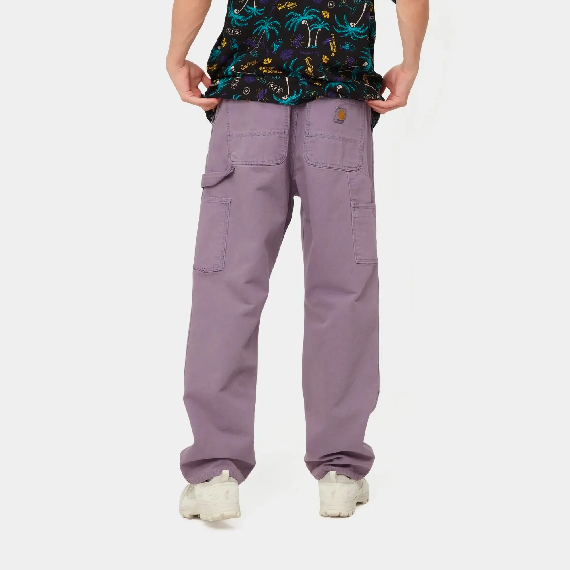 Carhartt WIP Mens Double Knee Pants Razzmic - Image 3