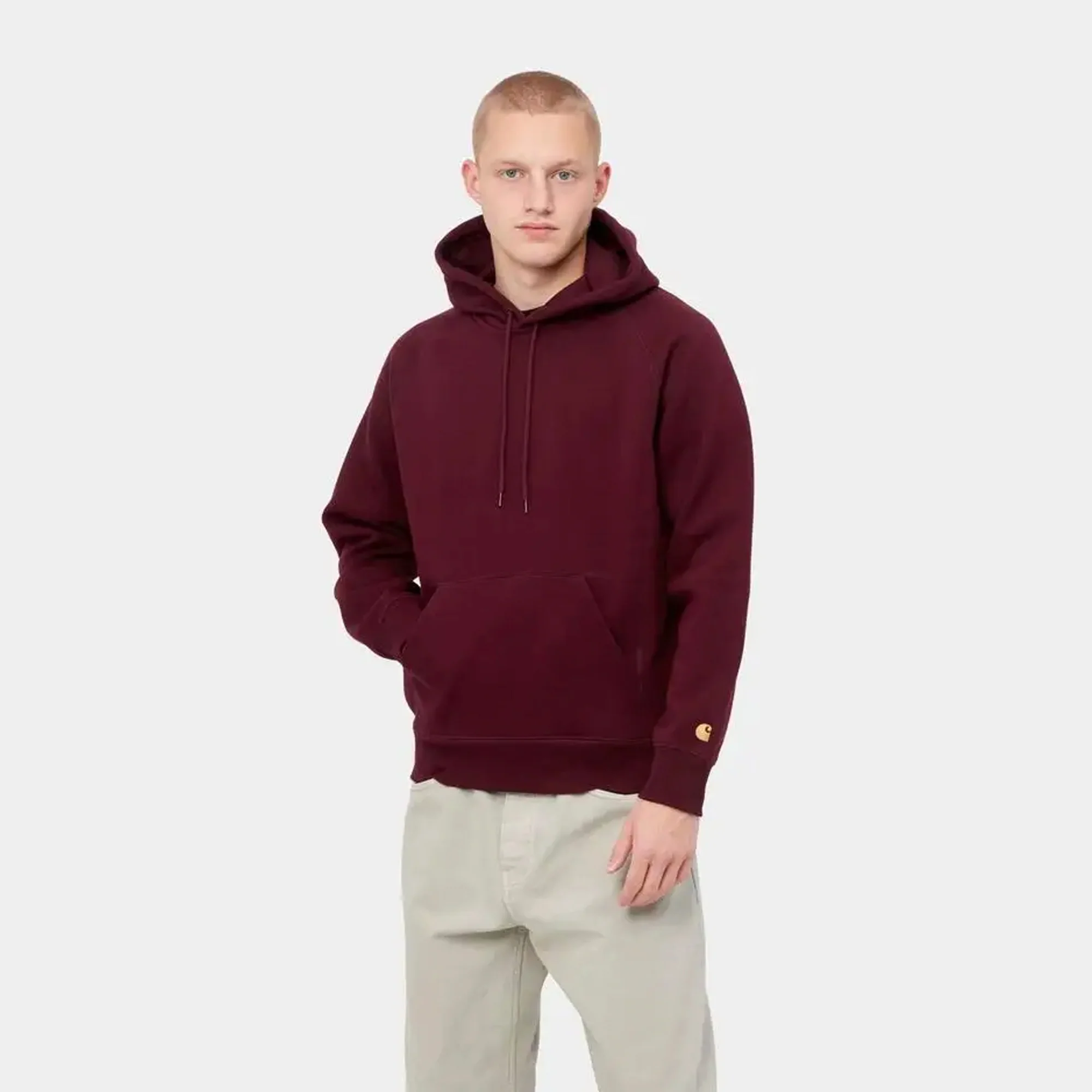 Carhartt WIP Mens Hooded Chase Sweatshirt 'Jam' - Image 3