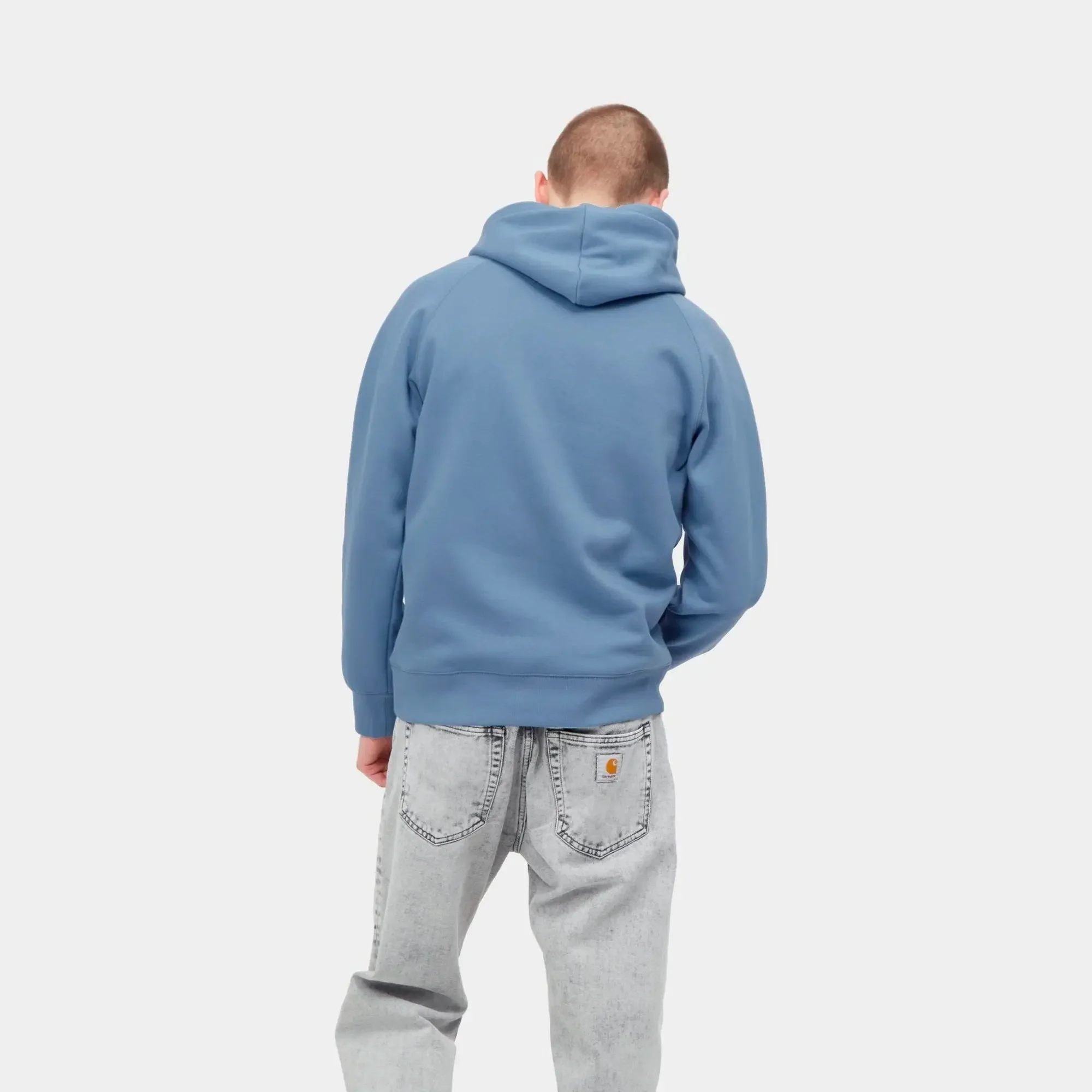 Carhartt WIP Mens Chase Hoodie Icy Water - Image 2