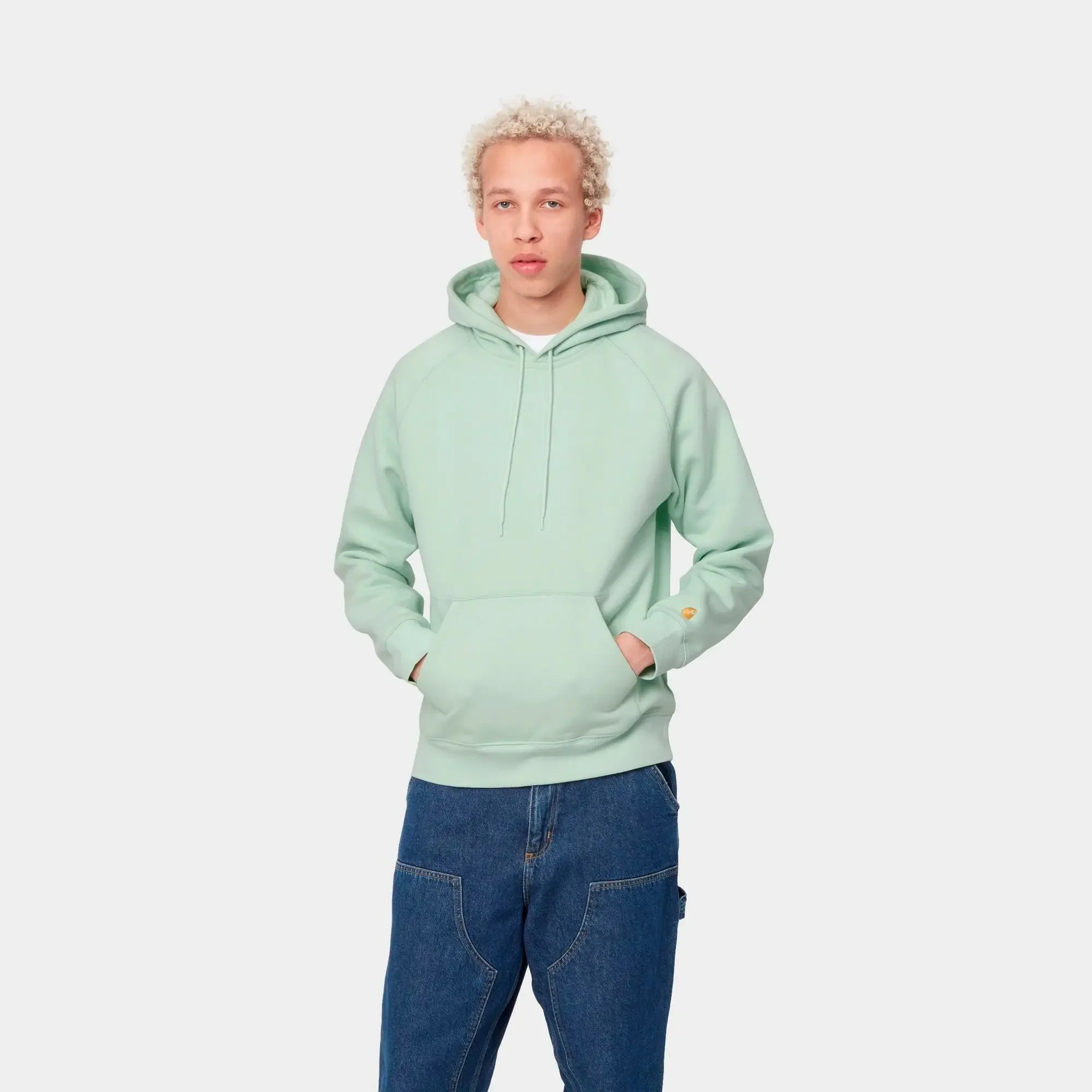 Carhartt WIP Mens Chase Hoodie Pale Spearmint - Image 2