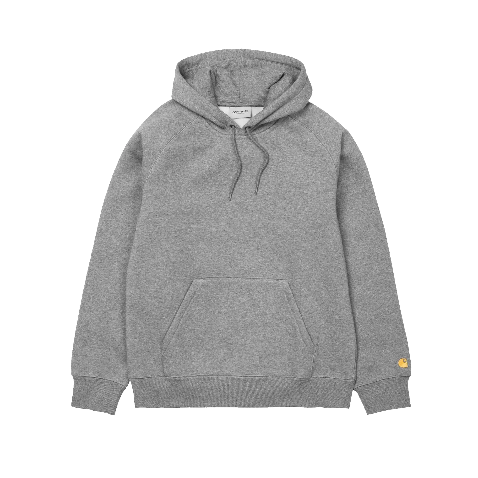 Carhartt Mens Hooded Chase Sweatshirt 'Heather Grey/Gold'