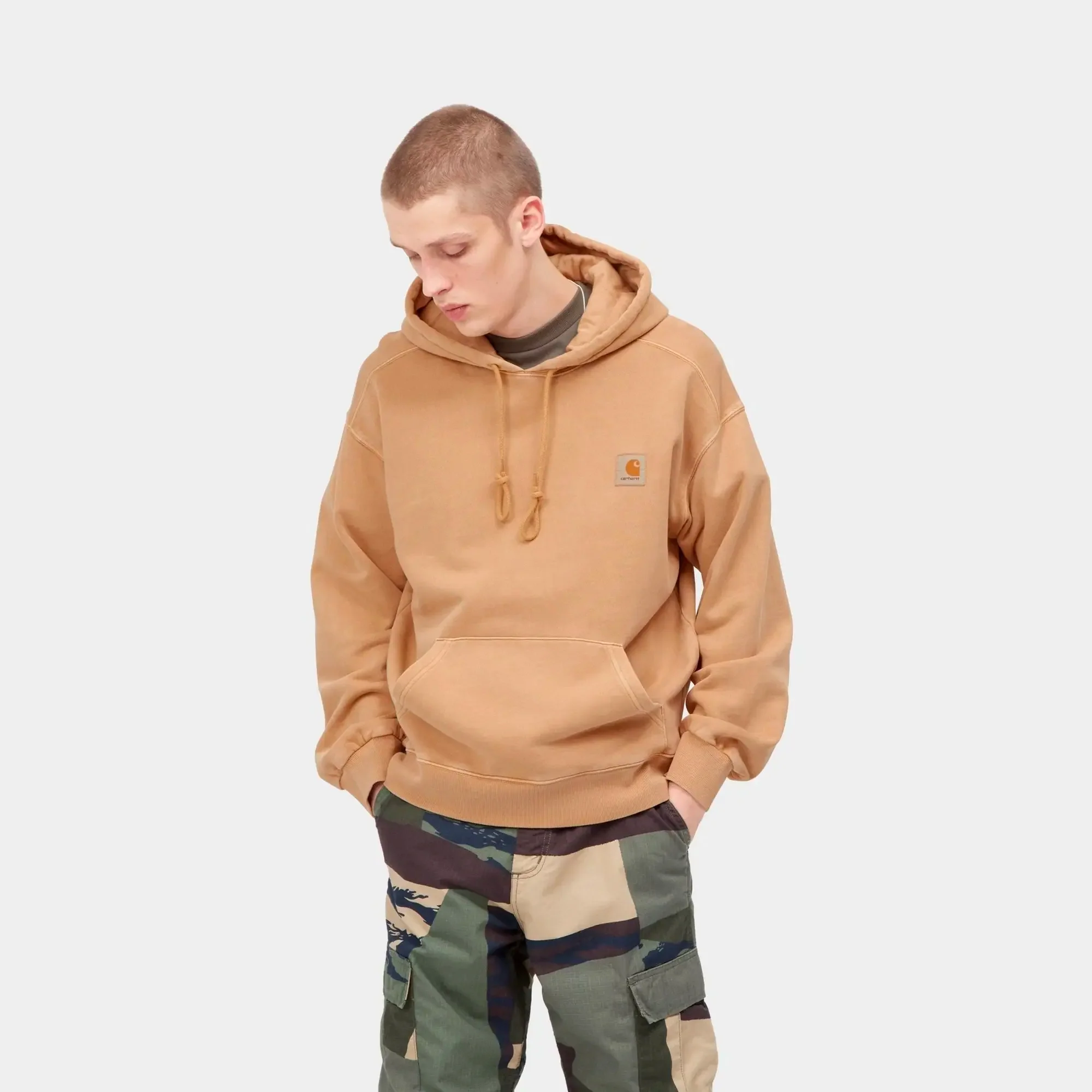 Carhartt WIP Mens Nelson Hoodie Dusty Brown - Image 3