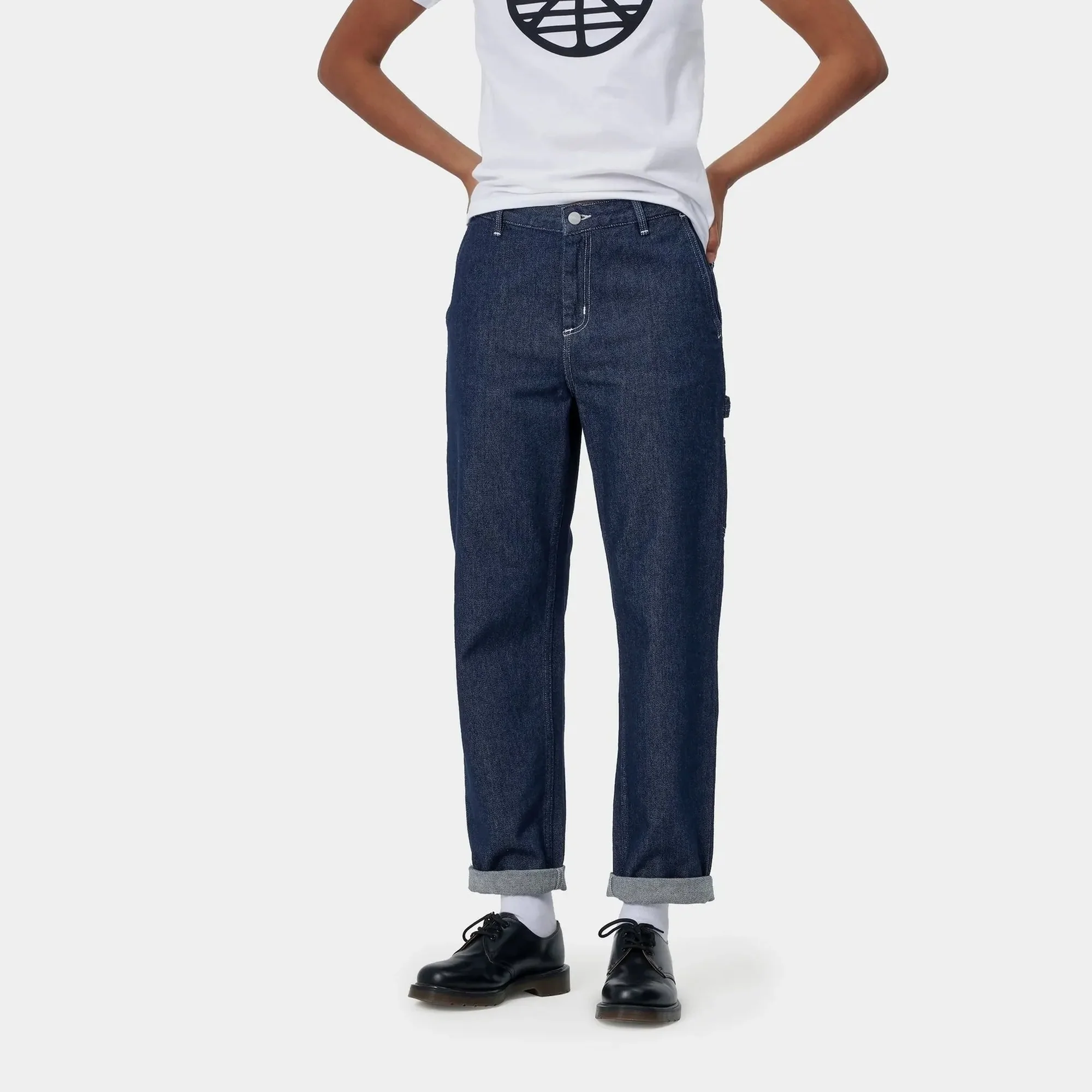 Carhartt Womens Pierce Pants 'Maverick Blue Denim' - Image 3