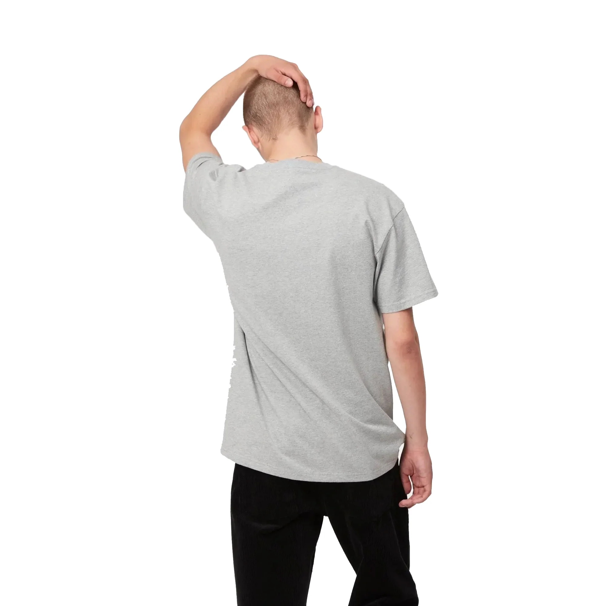 Carhartt WIP Mens S/S Chase Tshirt 'Grey Heather' - Image 3