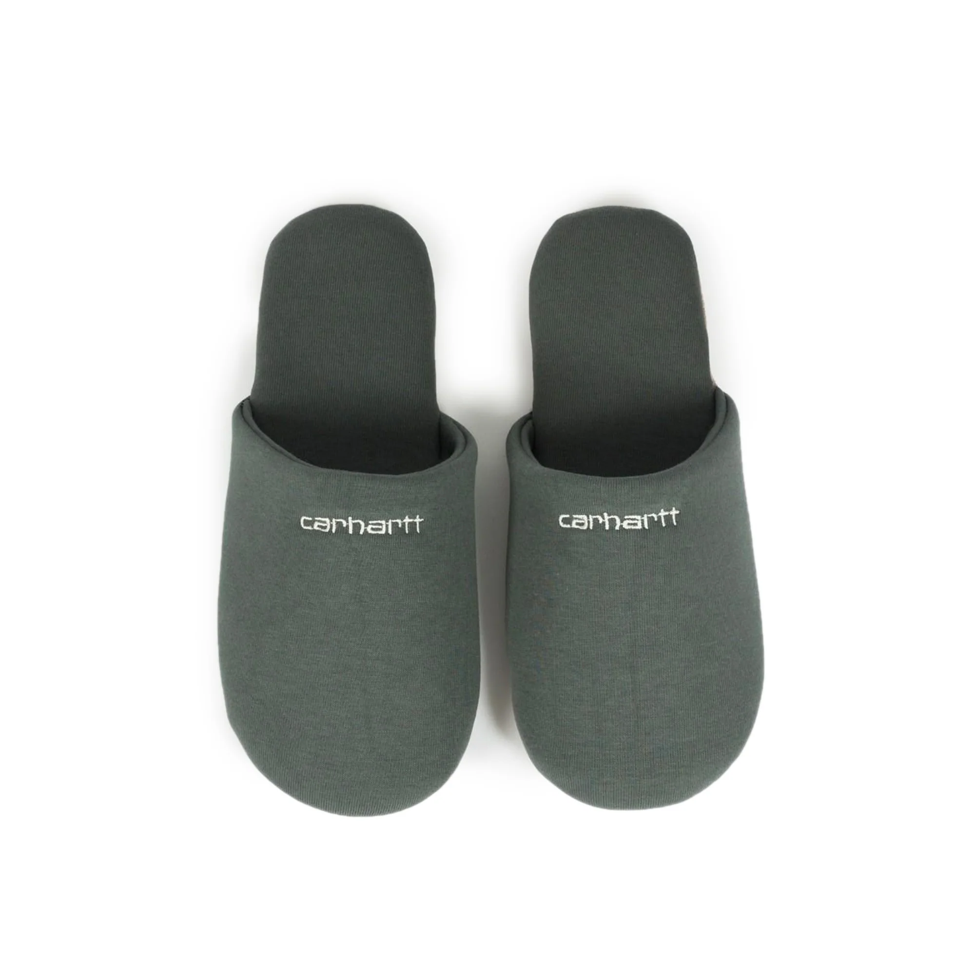 Carhartt WIP Mens Script Embroidery Slippers Hemlock Green - Image 2