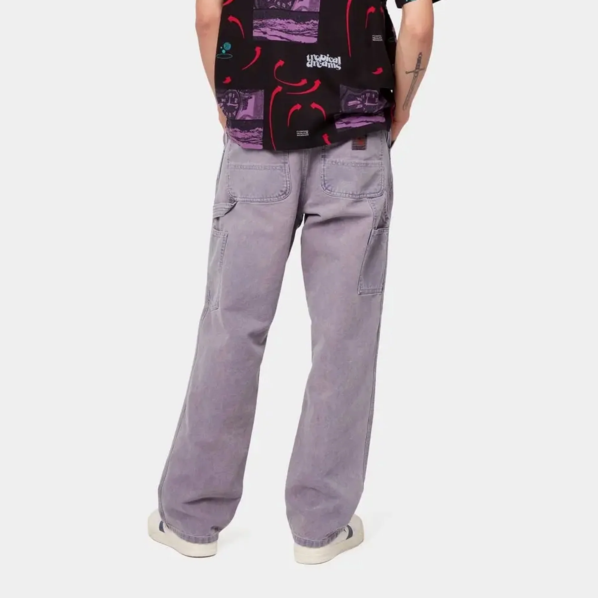 Carhartt WIP Mens Single Knee Pants Razzmic - Image 4
