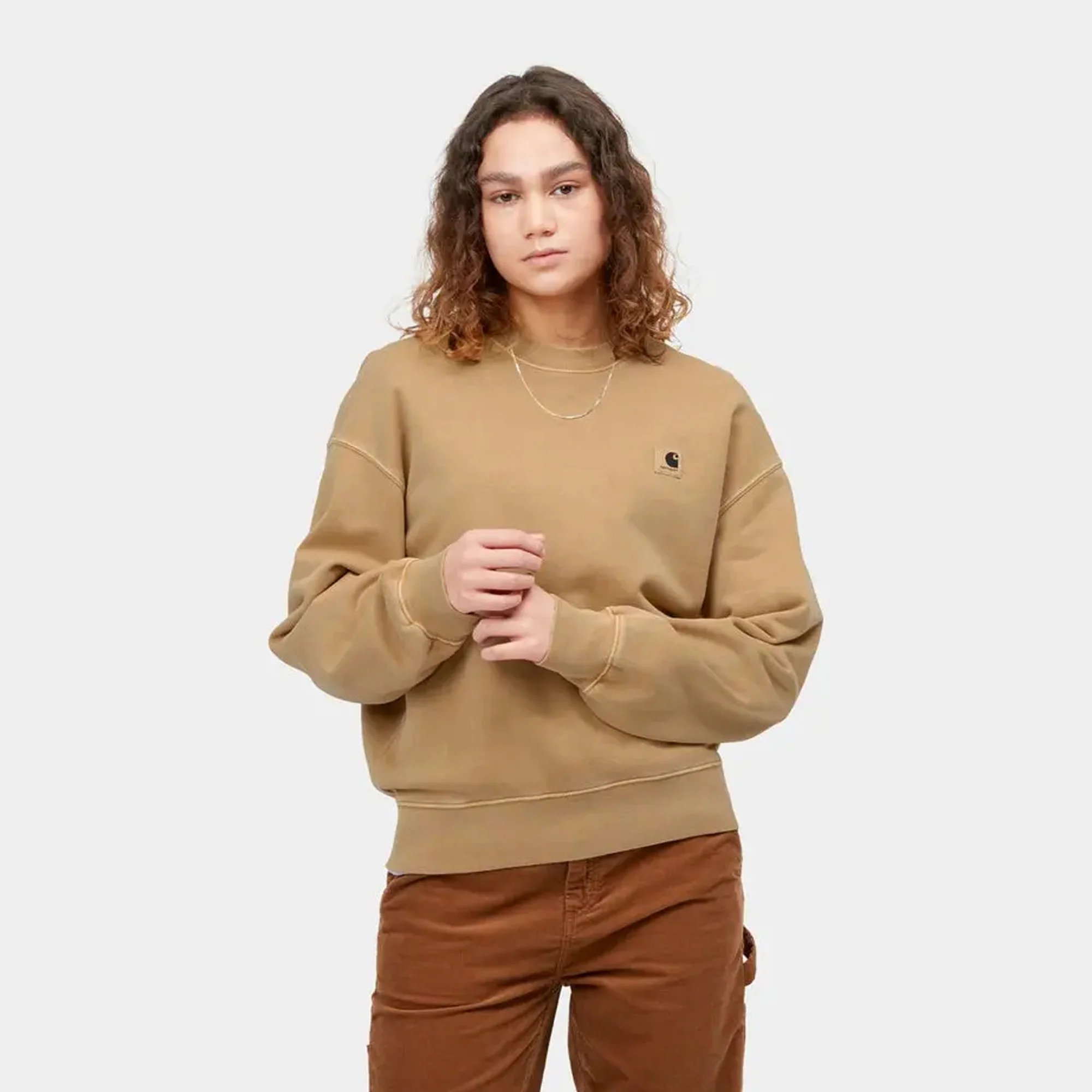Carhartt WIP Womens Nelson Crewneck Sweatshirt Dusty Brown - Image 3