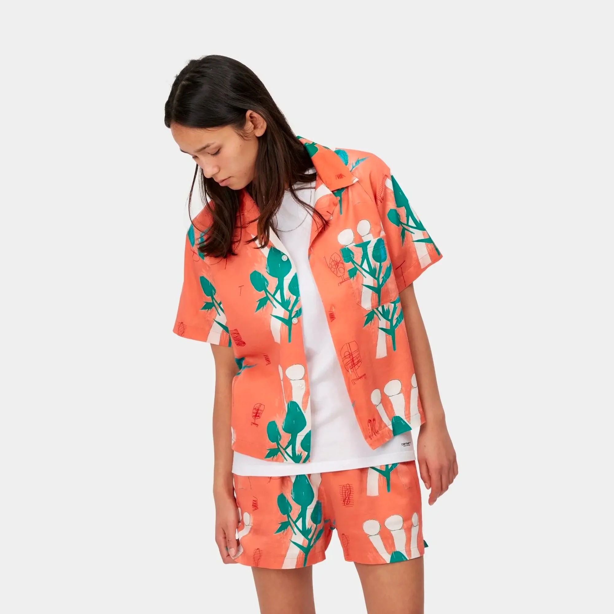 Carhartt Womens S/S Tom Kro?! Flowers Shirt 'Flowers Print' - Image 3