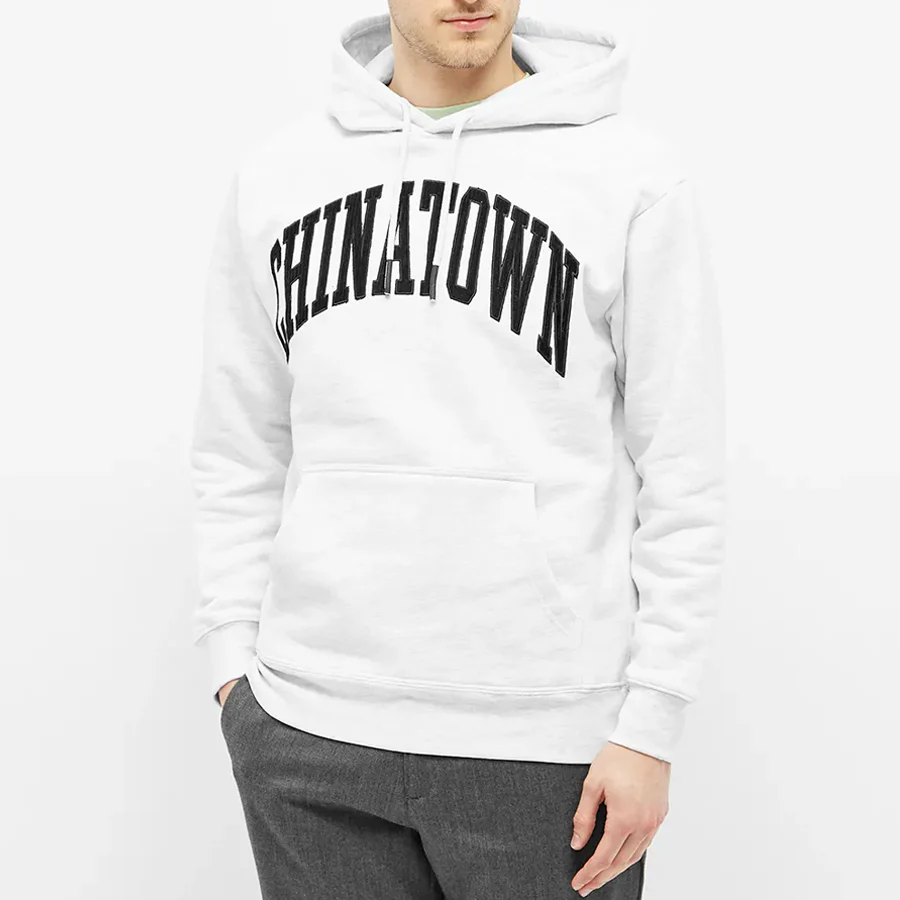Chinatown Market Corduroy Arc Hoodie in Grey - Image 3