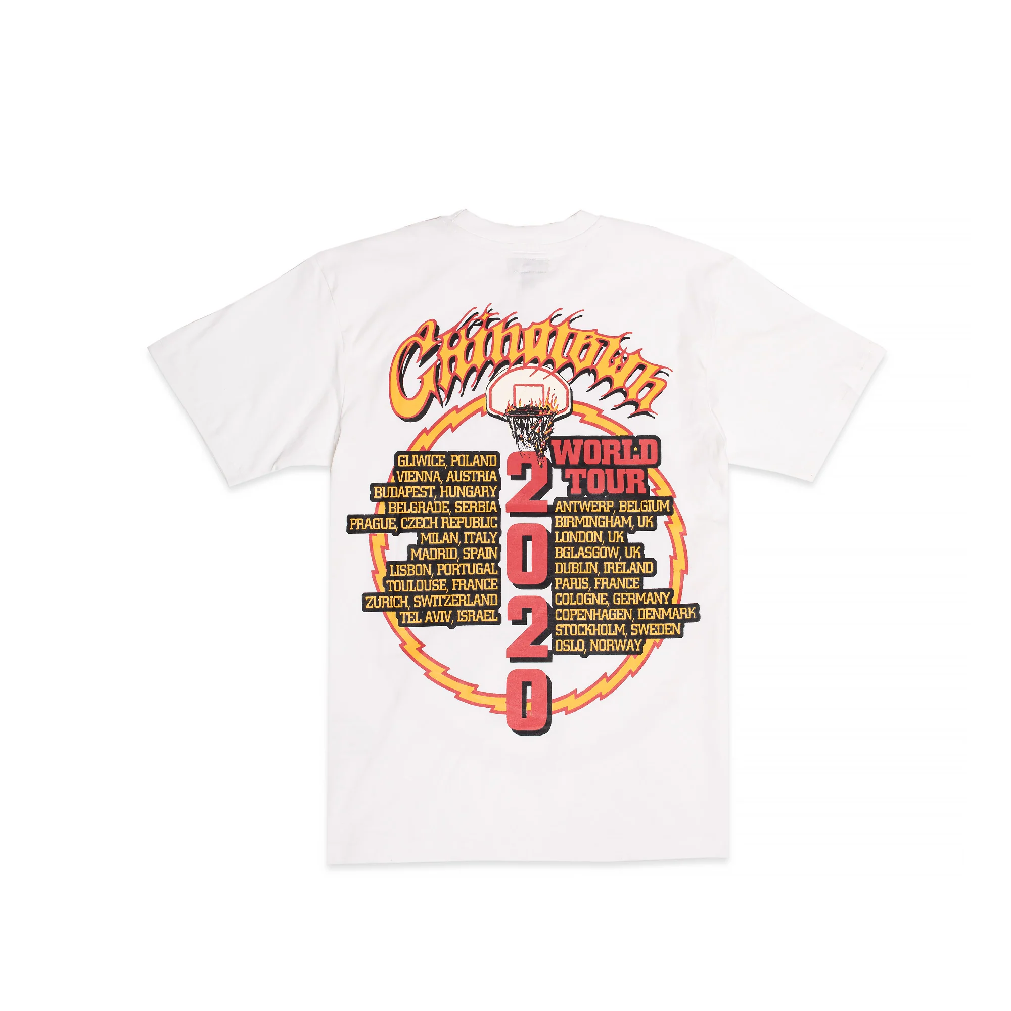 Chinatown Market Mens Skelly World Tour T-Shirt 'Cream' - Image 2