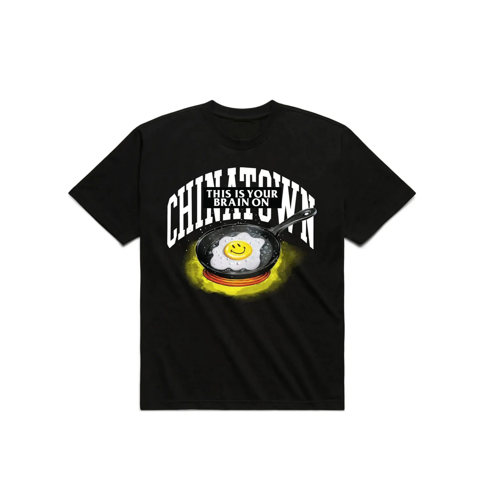 Chinatown Market Mens Smiley Brain on Fried Tee 'Black'