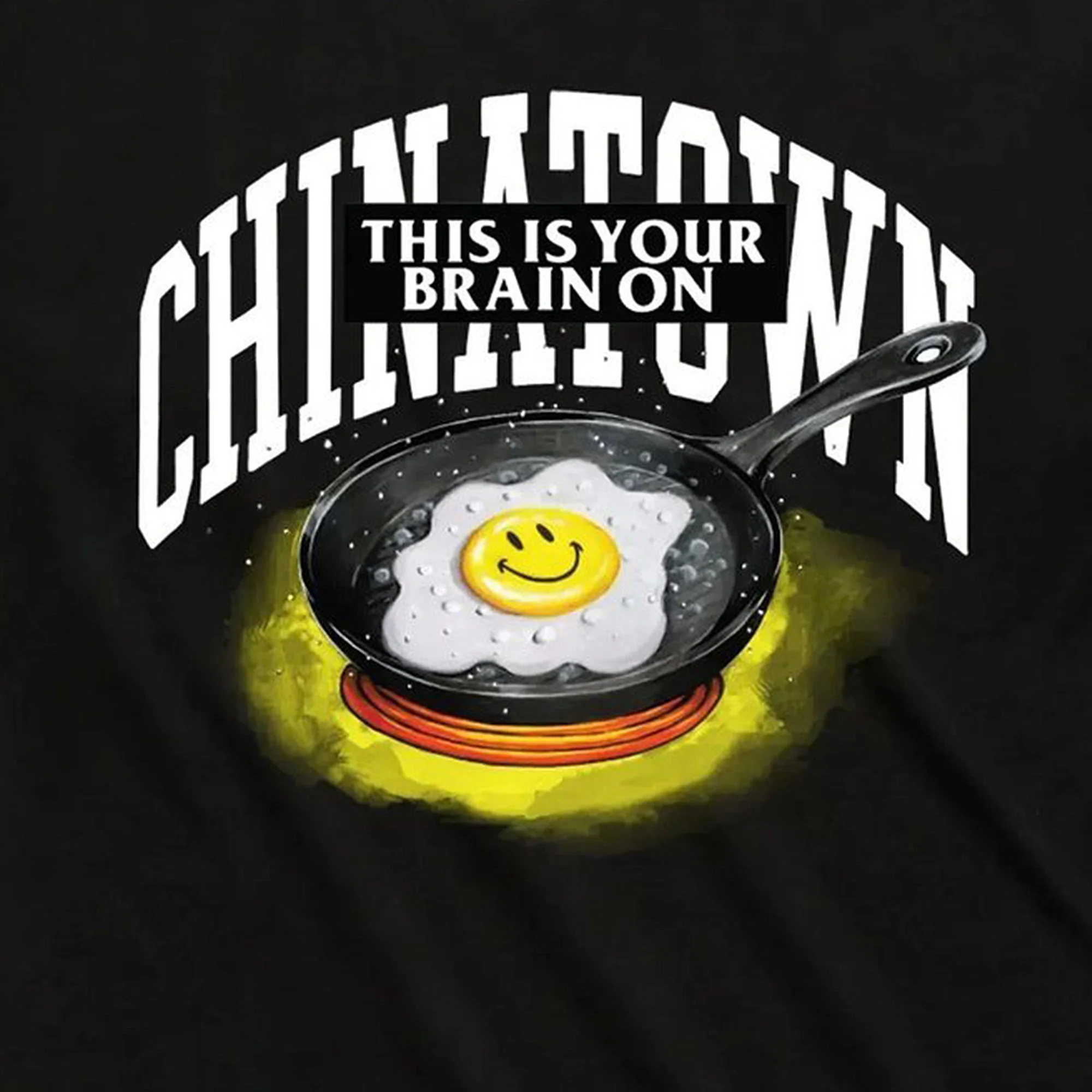 Chinatown Market Mens Smiley Brain on Fried Tee 'Black' - Image 2