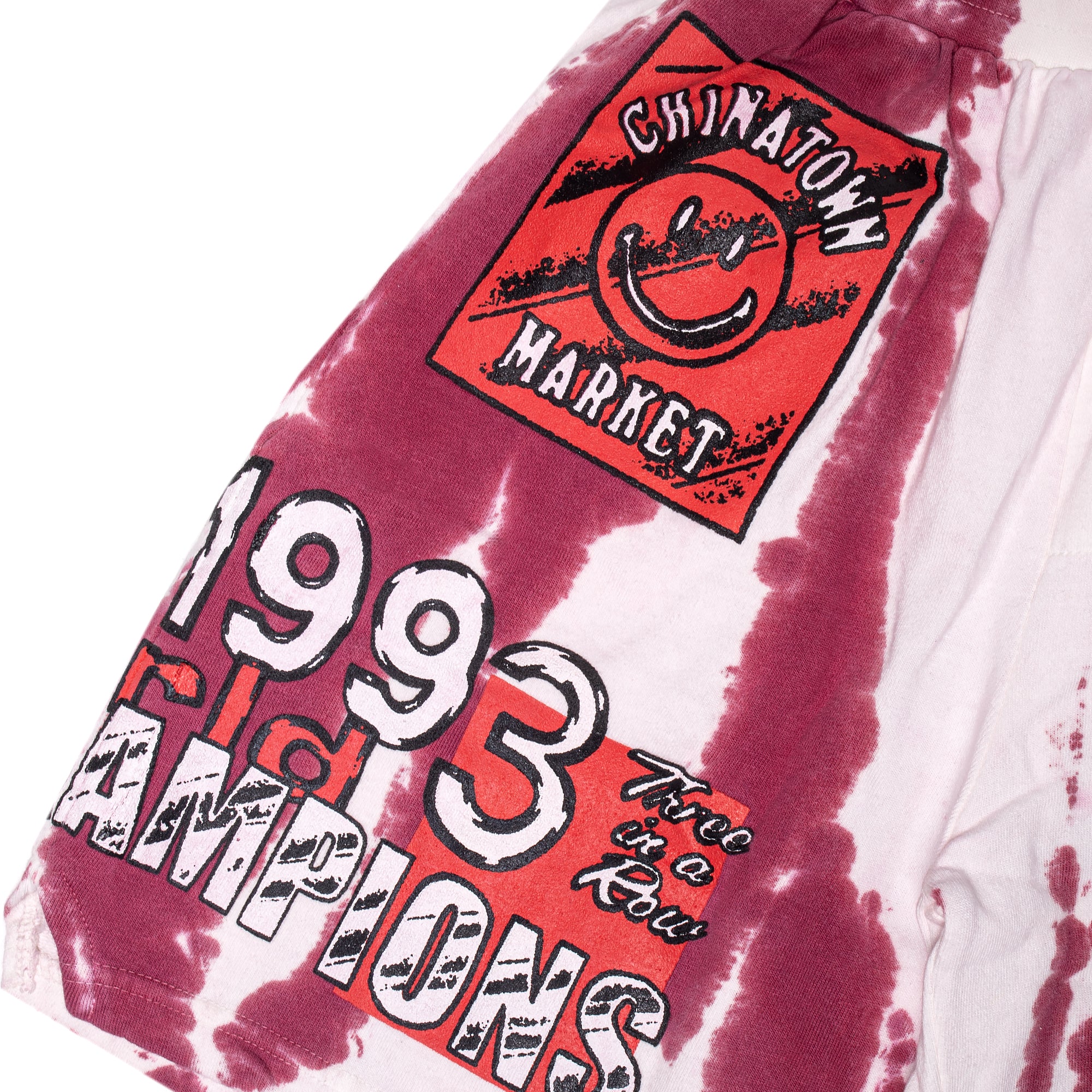 Chinatown Market Mens Smiley Champion 3 Rings Tie-Dye Sweatshorts - Image 3