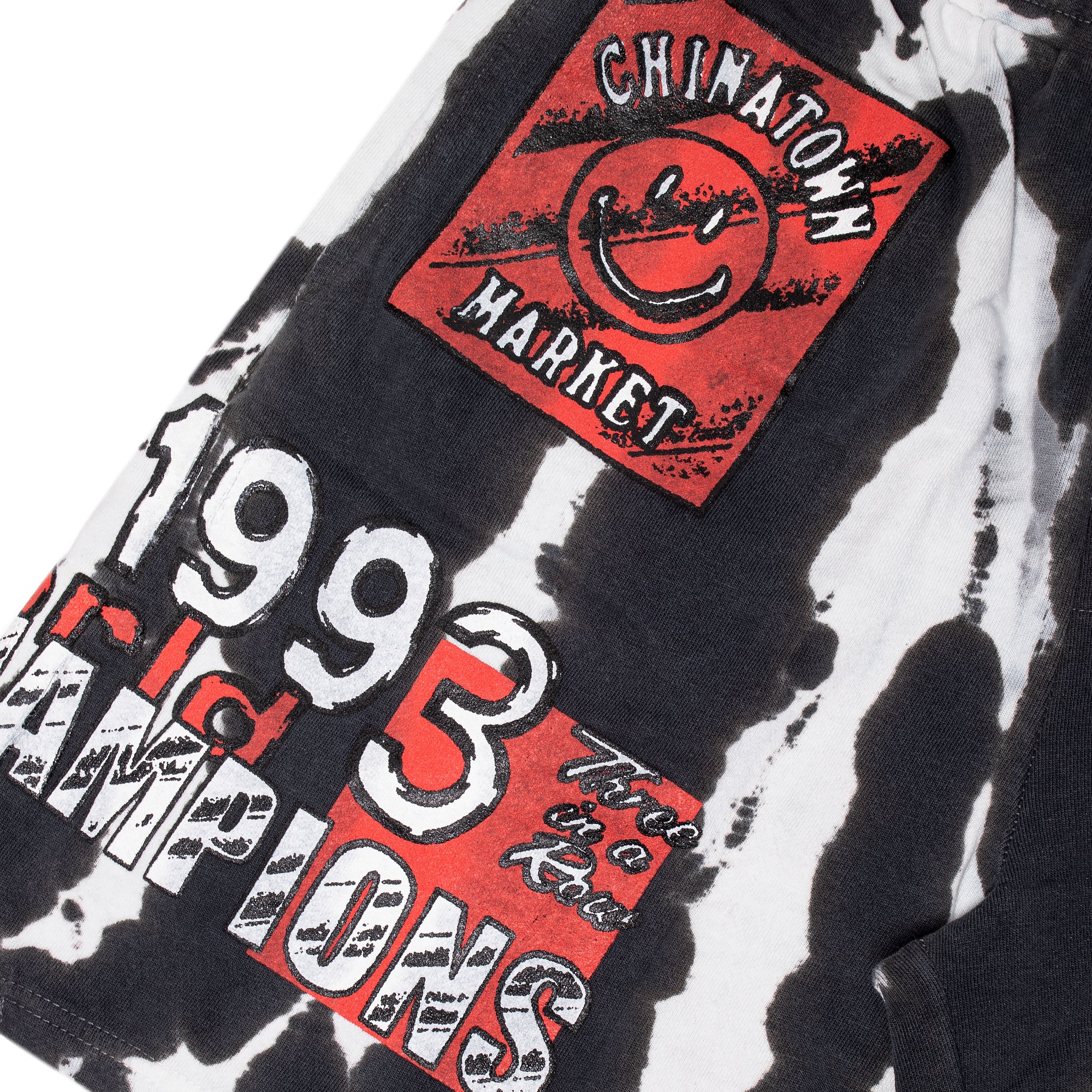 Chinatown Market Mens Smiley Champion 3 Rings Tie-Dye Sweatshorts - Image 3