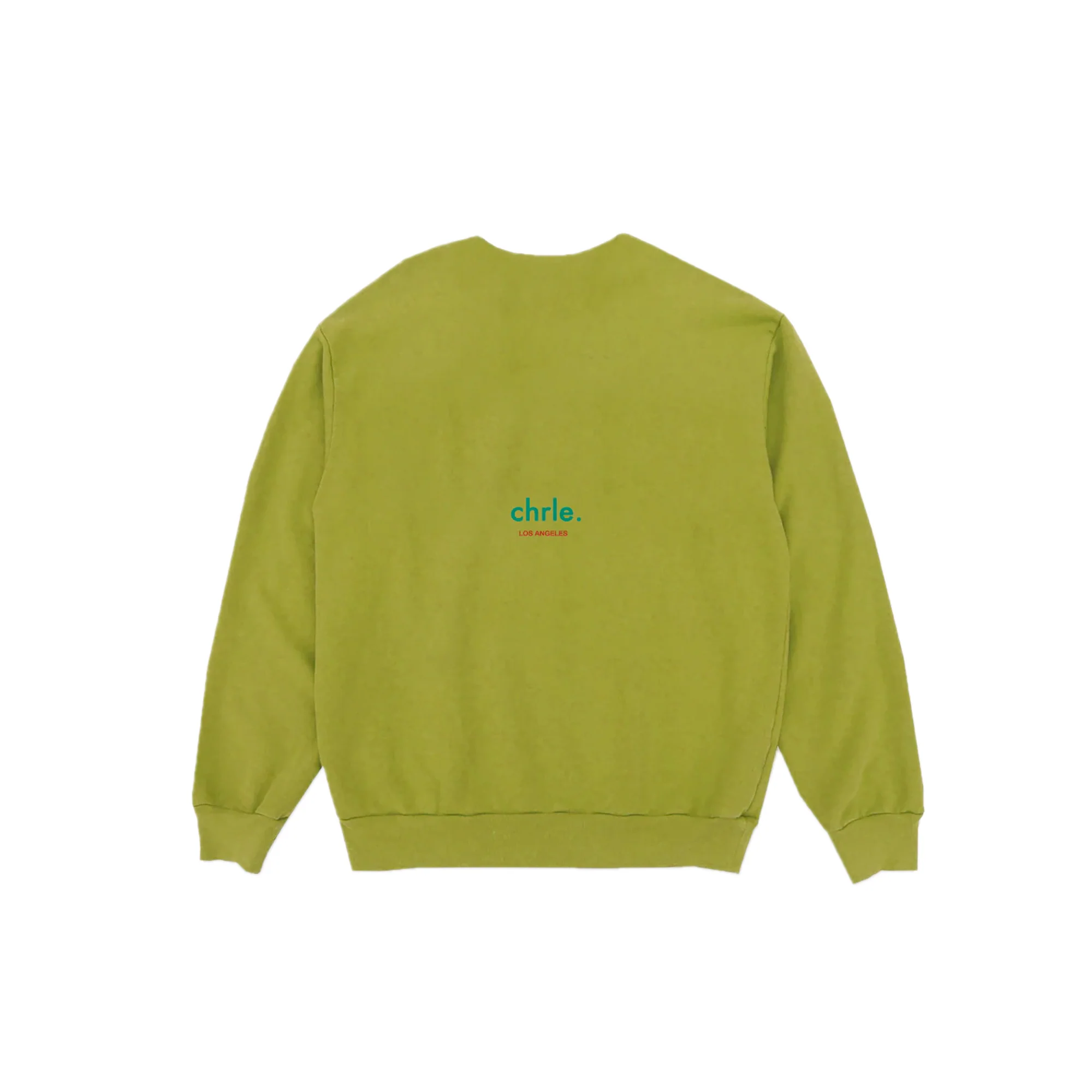 Chrle. Mens Twiggy Crewneck Sweatshirt Moss Green - Image 2