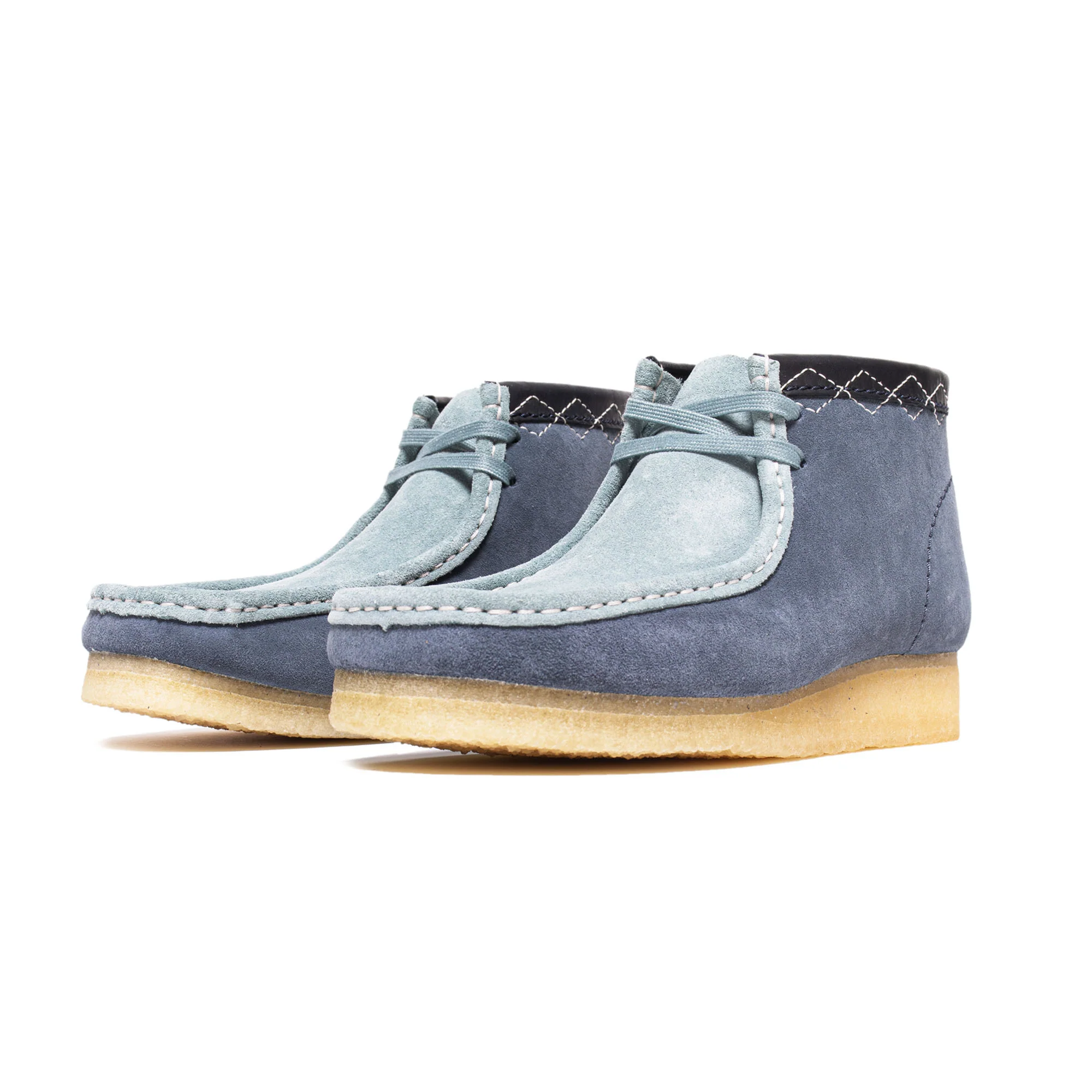 Clarks Mens Stitch Pack Wallabee Boots 'Blue' - Image 2