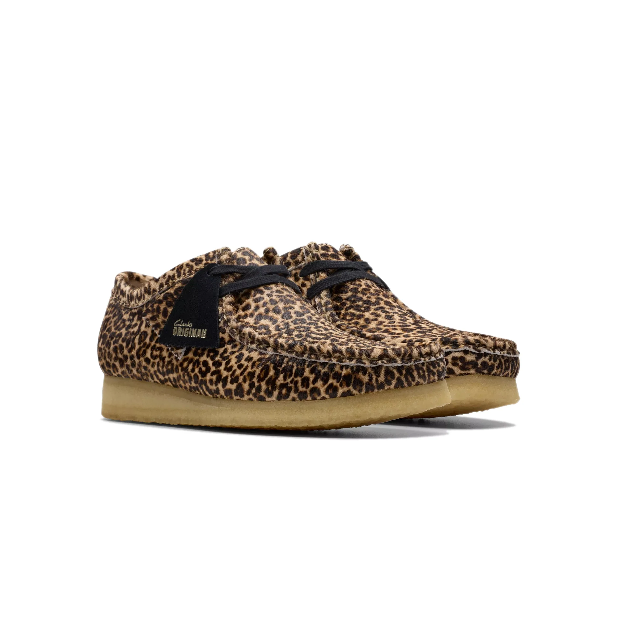 Clarks Mens Wallabee Leopard Print Shoes - Image 2
