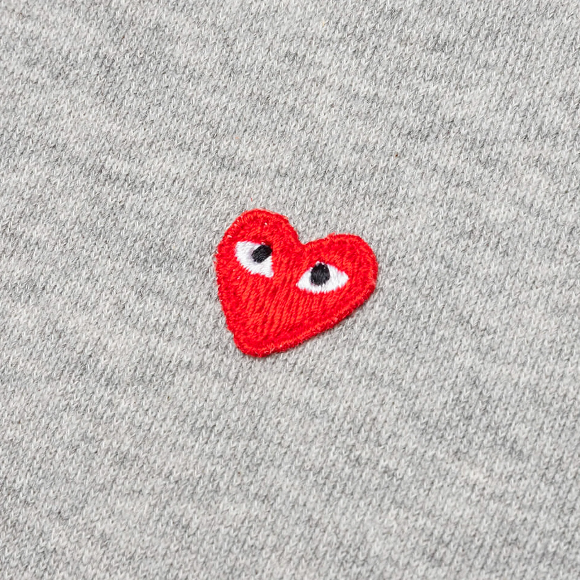 Comme des Garcons Play Mens Mini Red Heart Hoodie 'Grey' - Image 2
