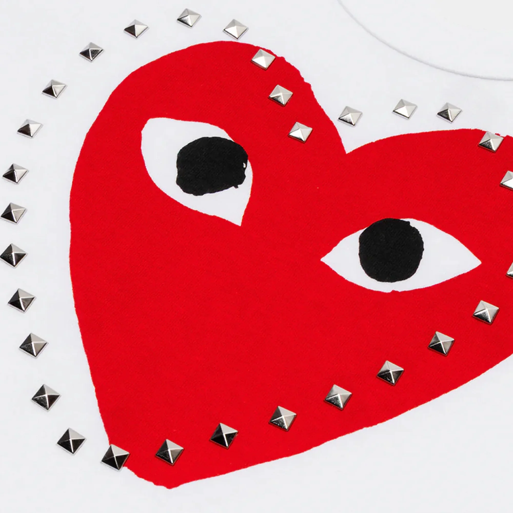 Comme des Garcons PLAY Red Heart Stud Tee - Image 2