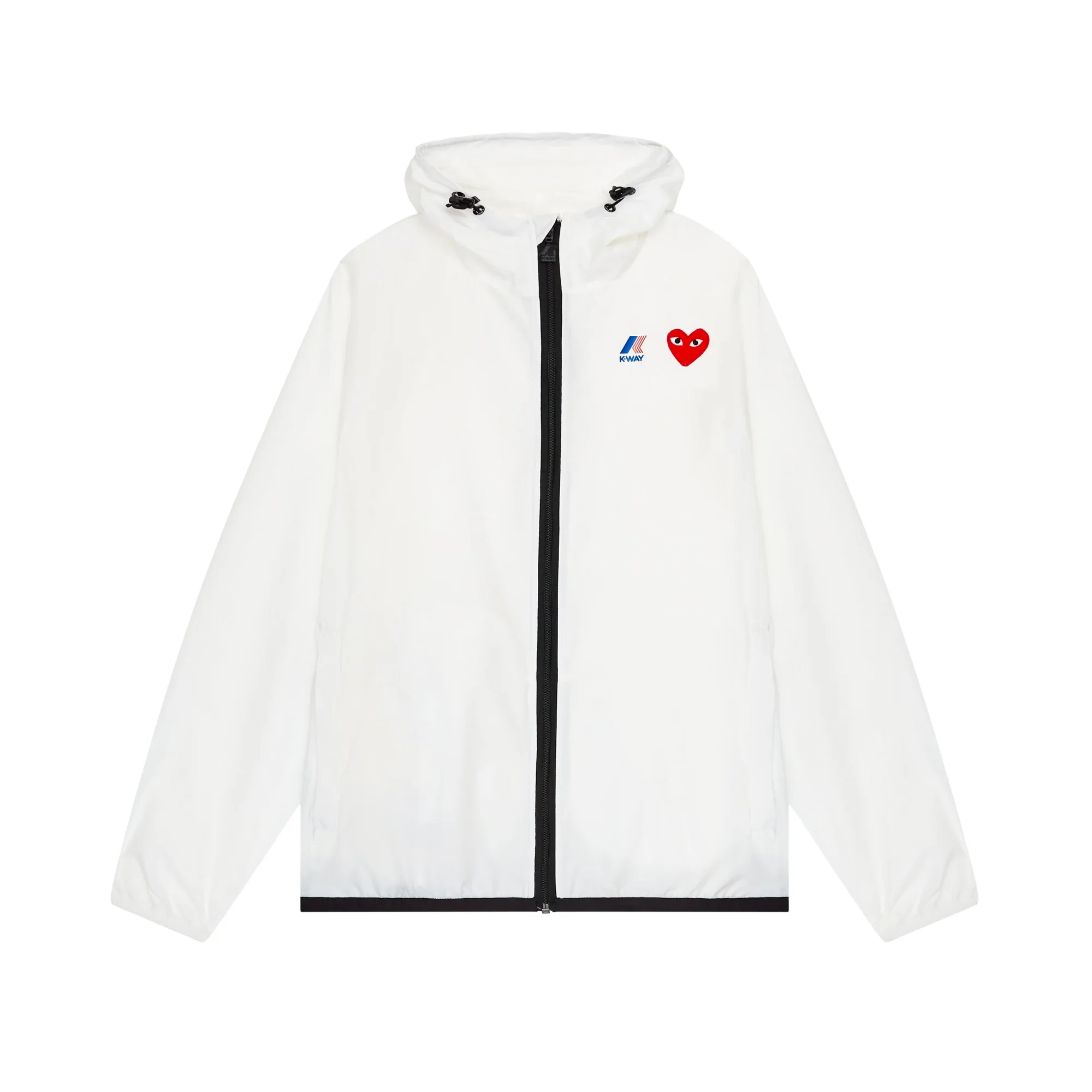 CDG Play K-Way Full Zip Hoodie 'White'