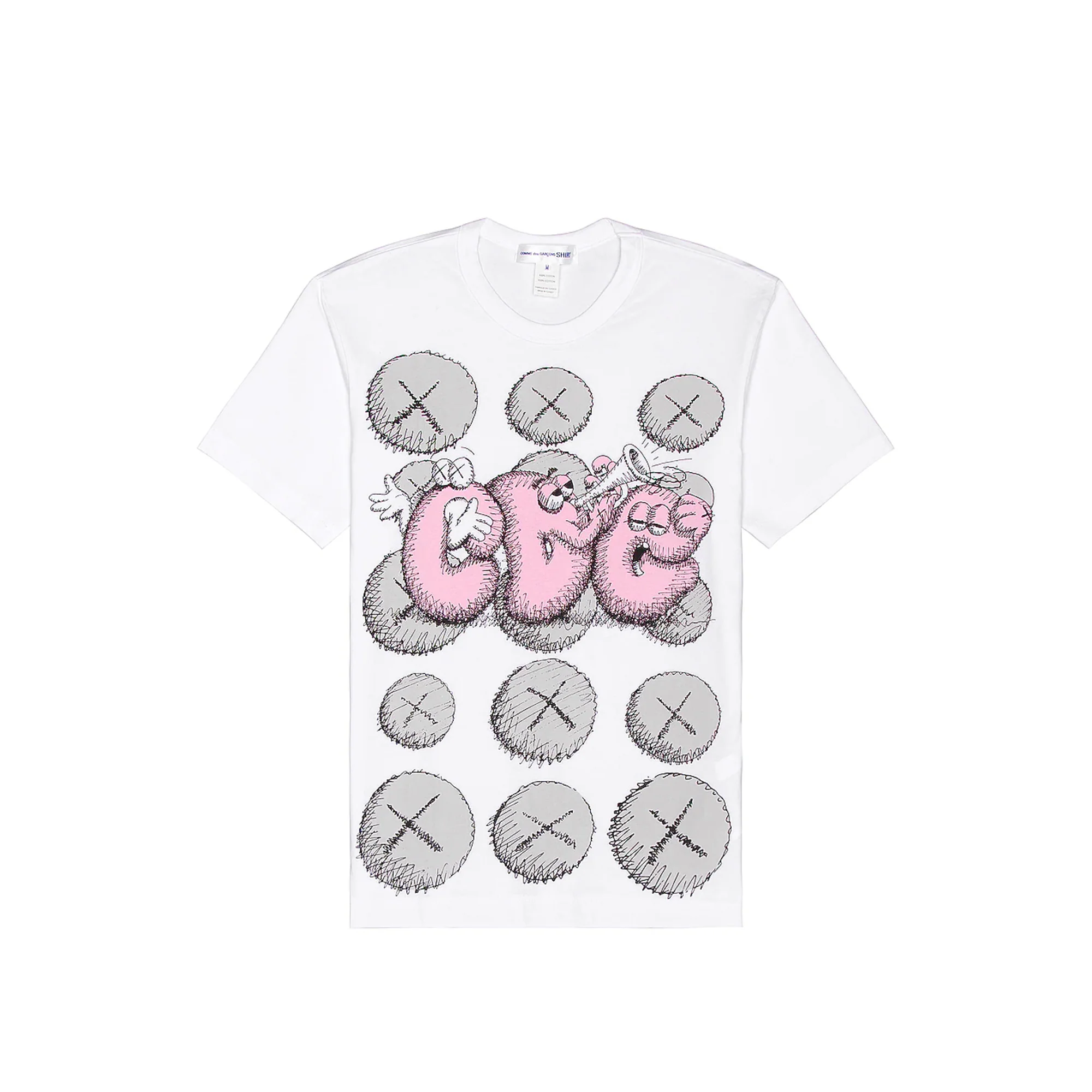 CDG Shirt Mens Kaws Print Tee 'White'