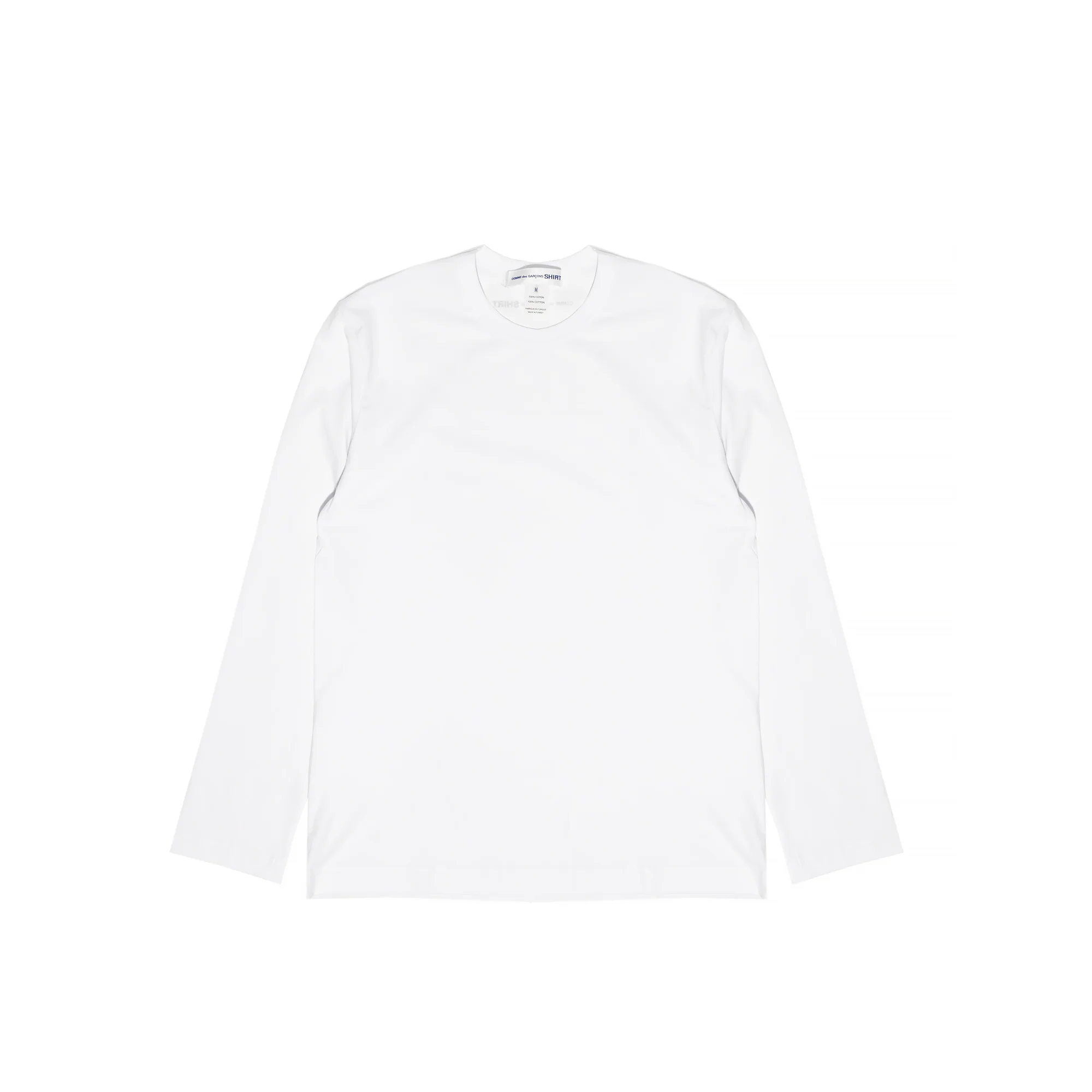 Comme Des Garcons Shirt Mens Back Print LS Tee White