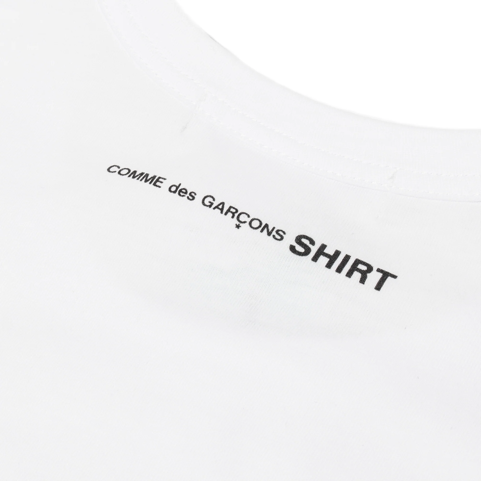 Comme Des Garcons Shirt Mens Back Print LS Tee White - Image 3
