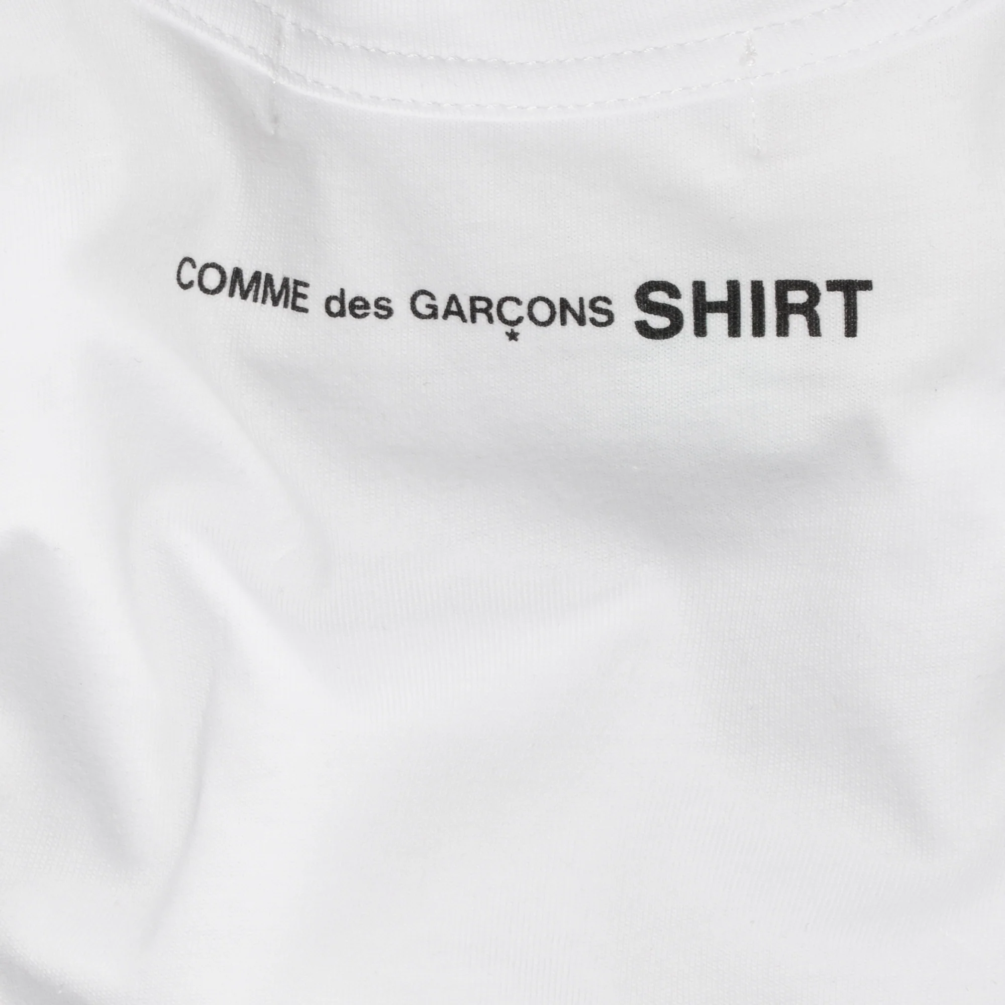 Comme Des Garcons Shirt Mens Back Print LS Tee White - Image 4