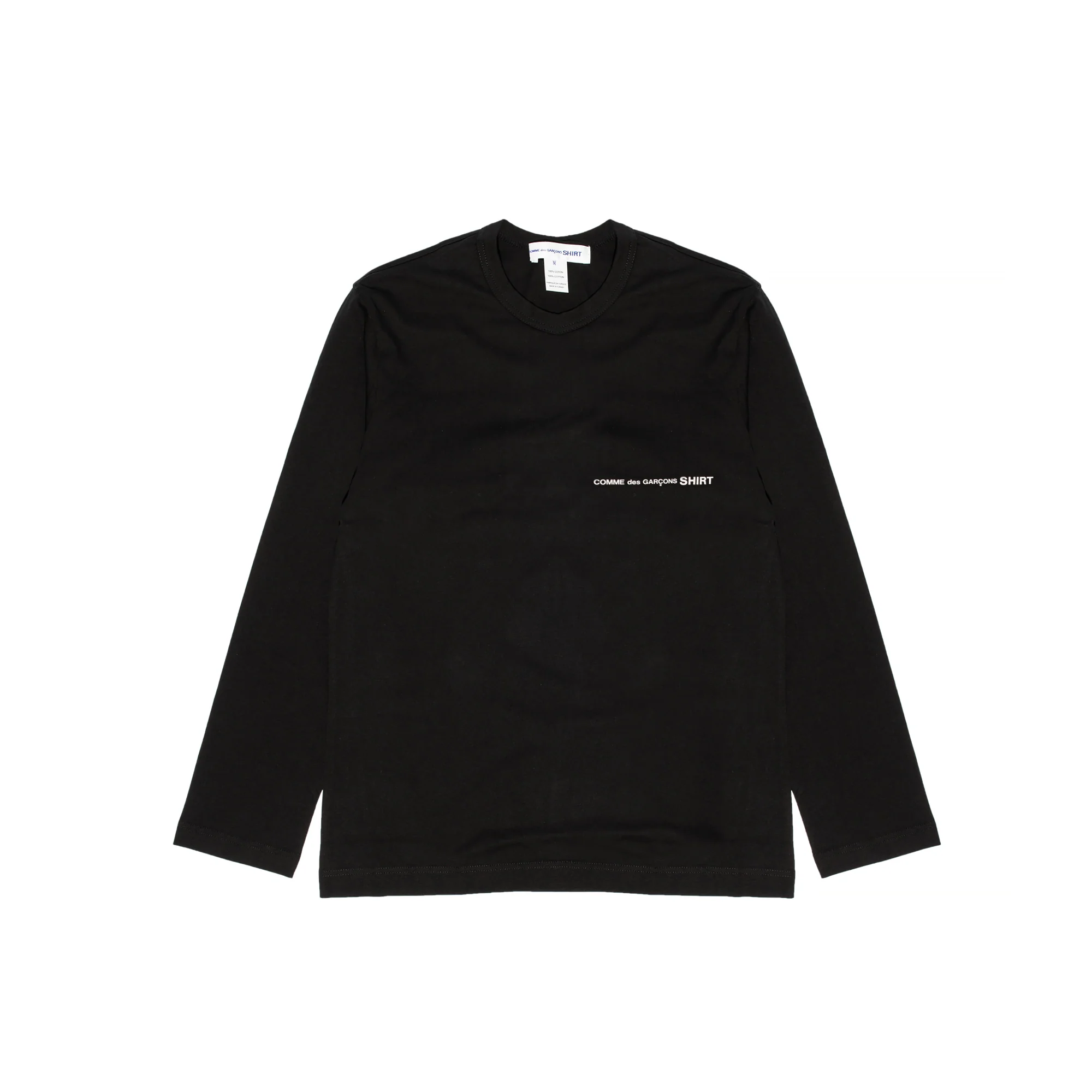 Comme Des Garcons Shirt Mens Logo LS Tee Black