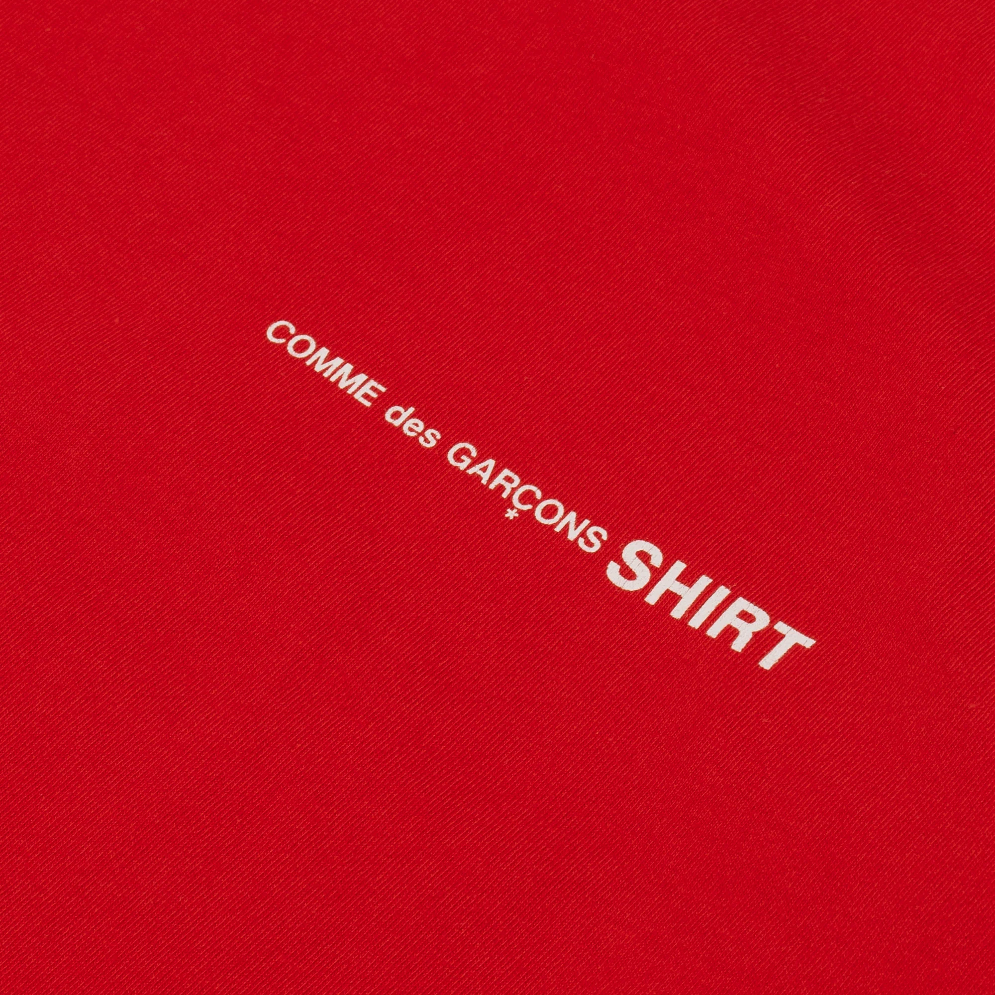 Comme Des Garcons Shirt Mens Logo LS Tee Red - Image 3