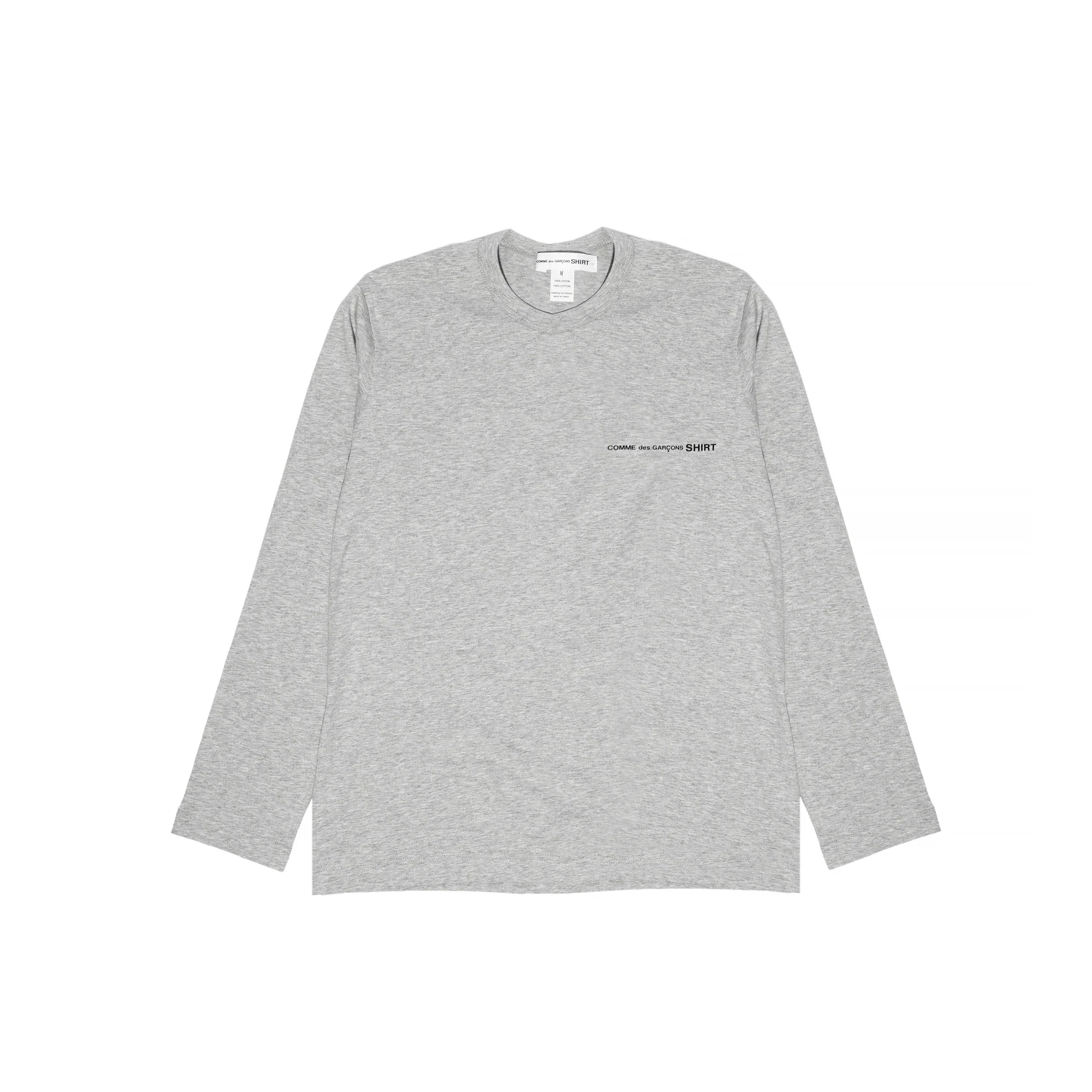 Comme Des Garcons Shirt Mens Logo LS Tee Grey