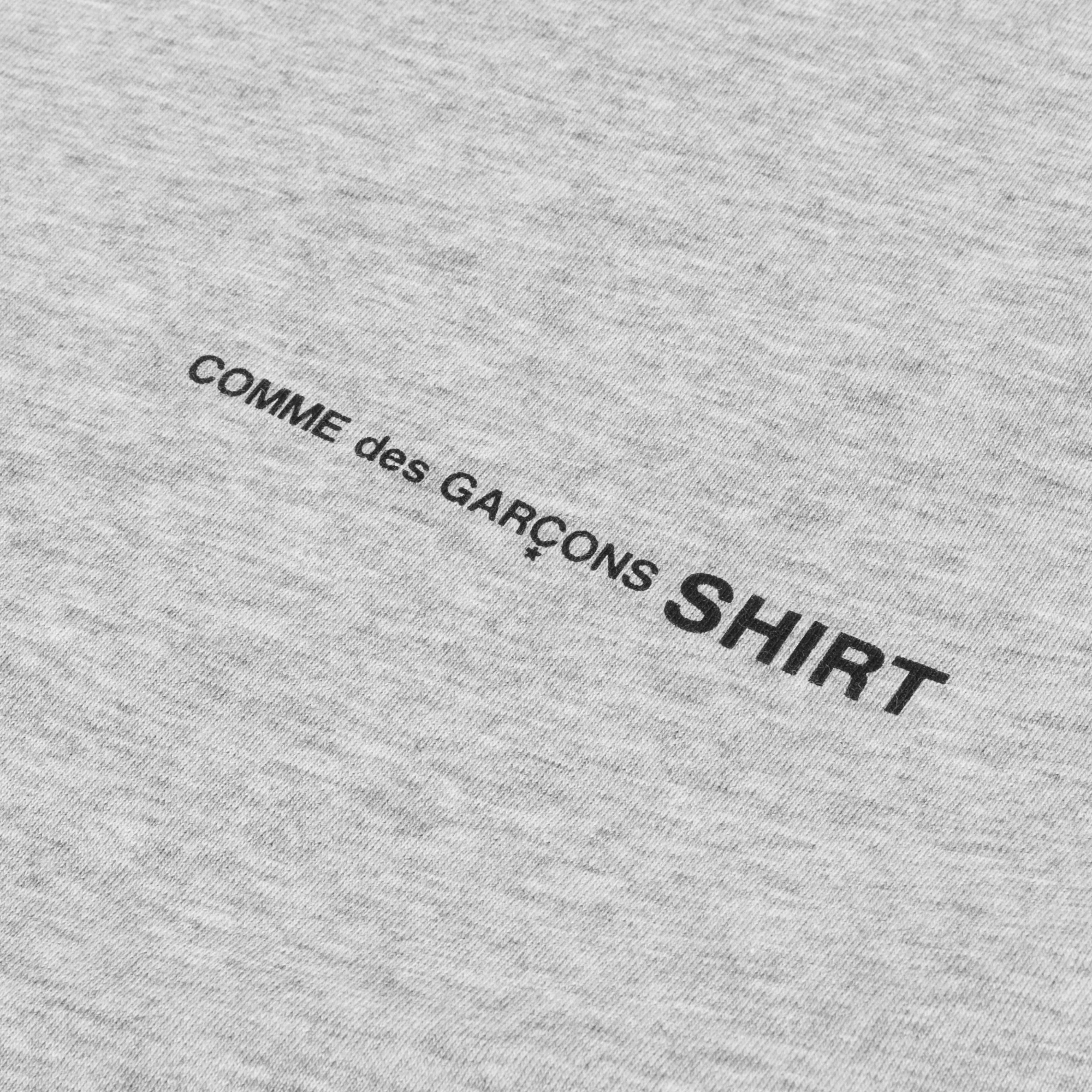 Comme Des Garcons Shirt Mens Logo LS Tee Grey - Image 3