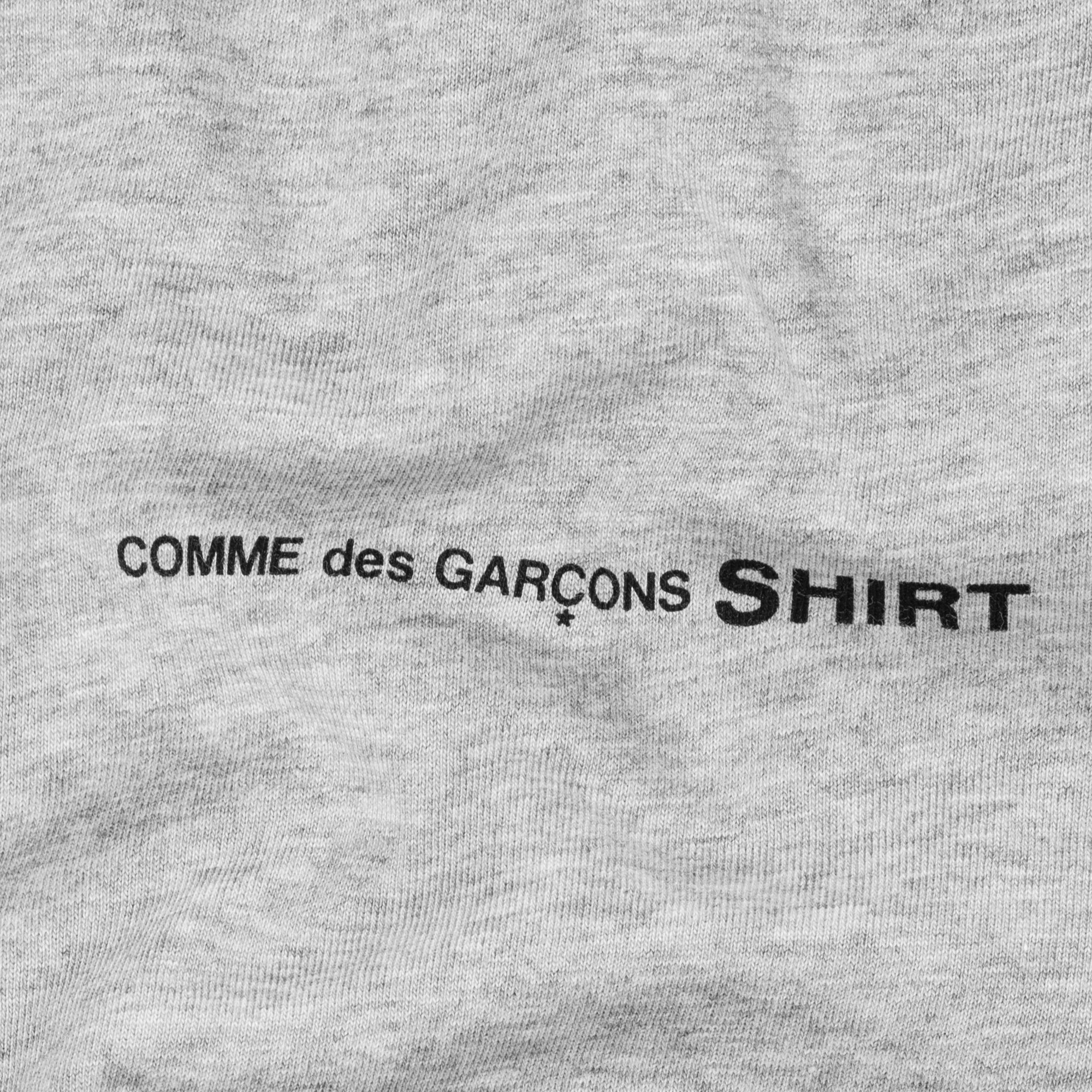 Comme Des Garcons Shirt Mens Logo LS Tee Grey - Image 4