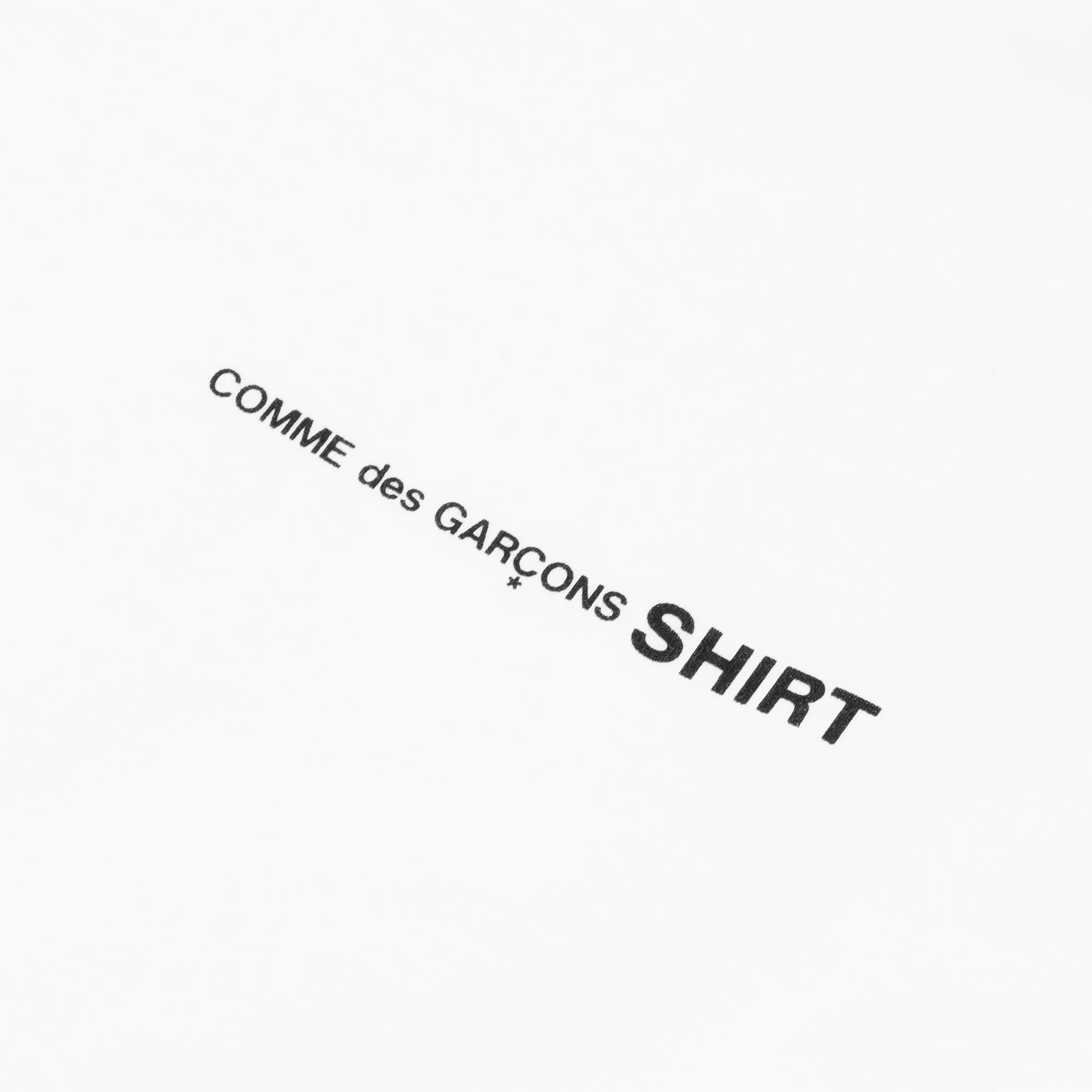 Comme Des Garcons Shirt Mens Logo LS Tee  White - Image 3
