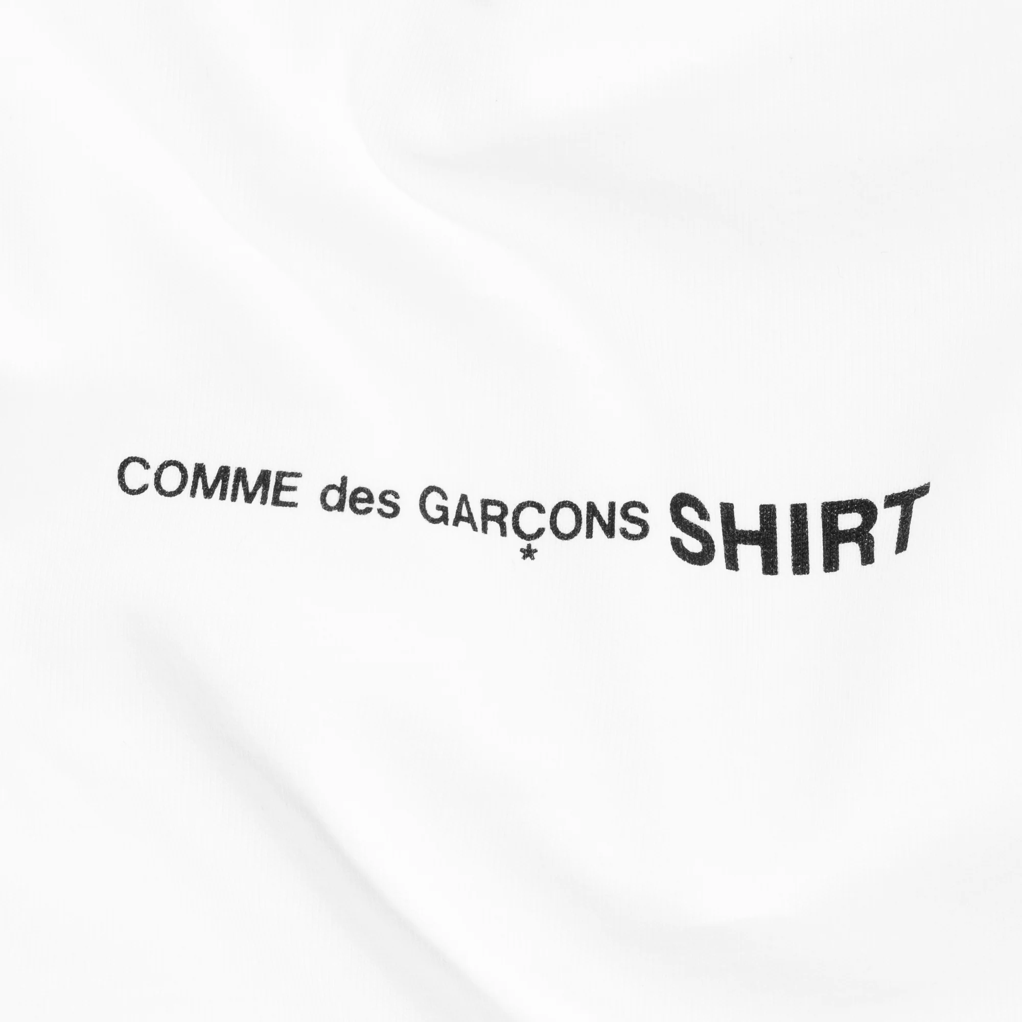 Comme Des Garcons Shirt Mens Logo LS Tee  White - Image 4