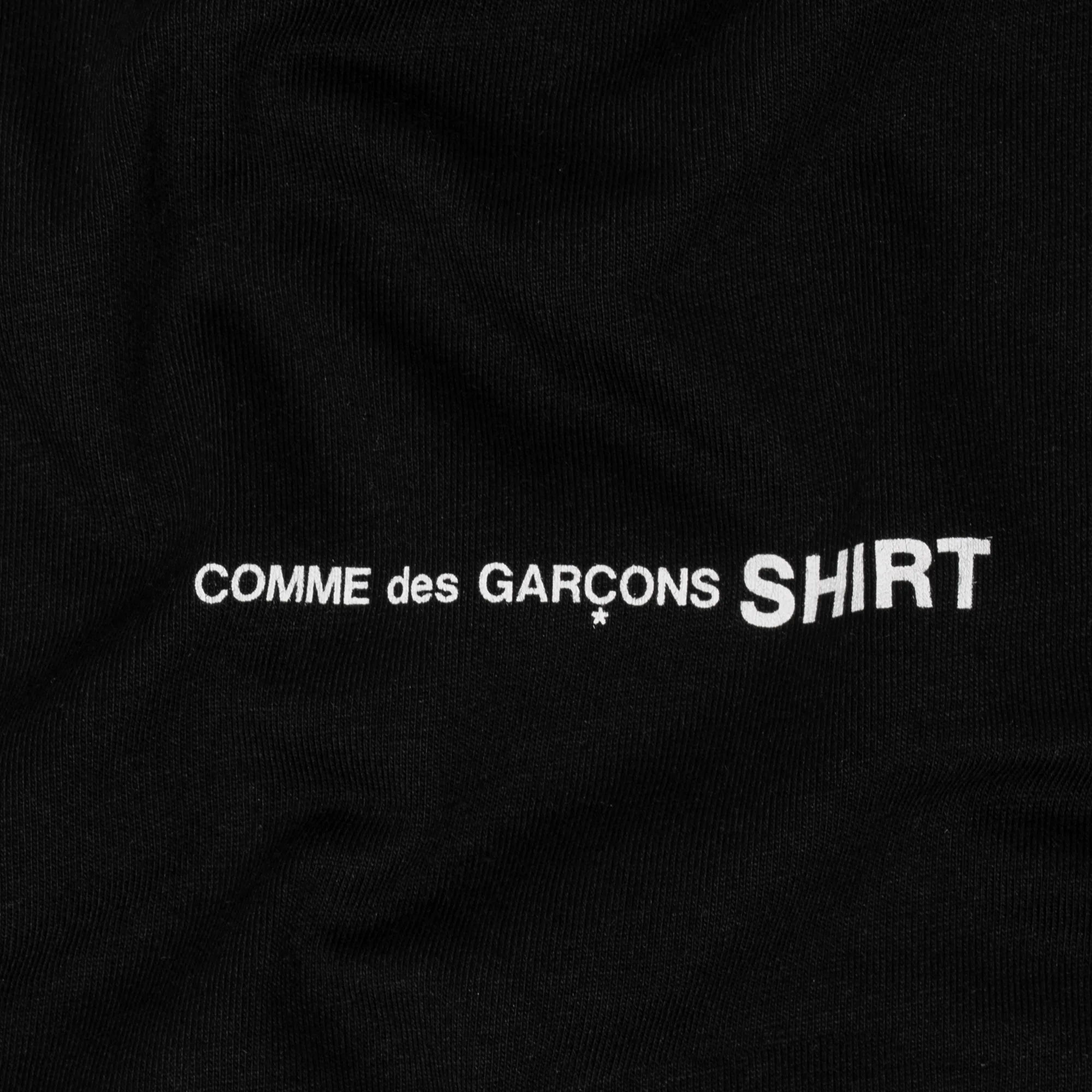 CDG Shirt Mens Oversized Logo SS Tee Black - Image 4