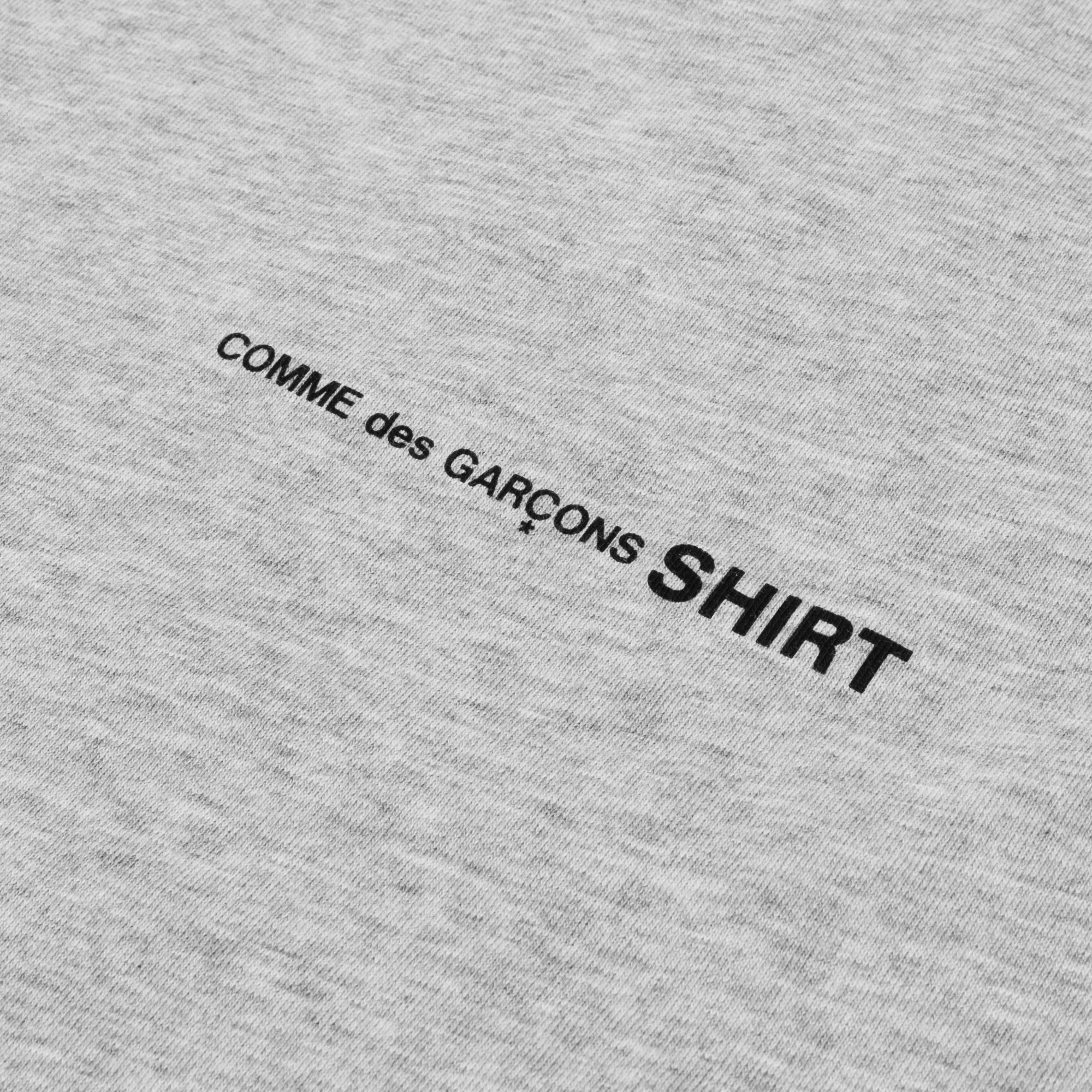 Comme Des Garcons Shirt Mens Oversized Logo SS Tee Grey - Image 3