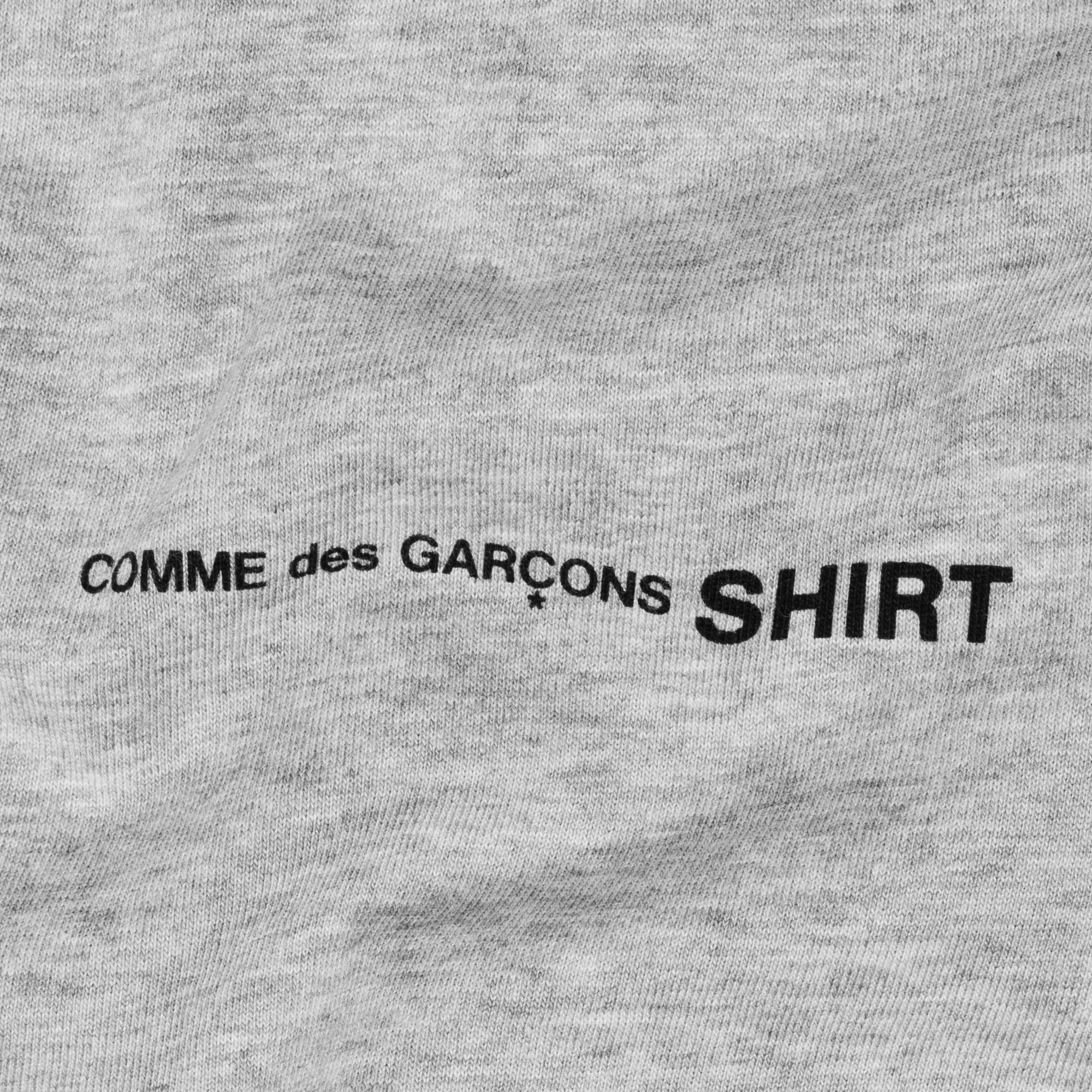 Comme Des Garcons Shirt Mens Oversized Logo SS Tee Grey - Image 4