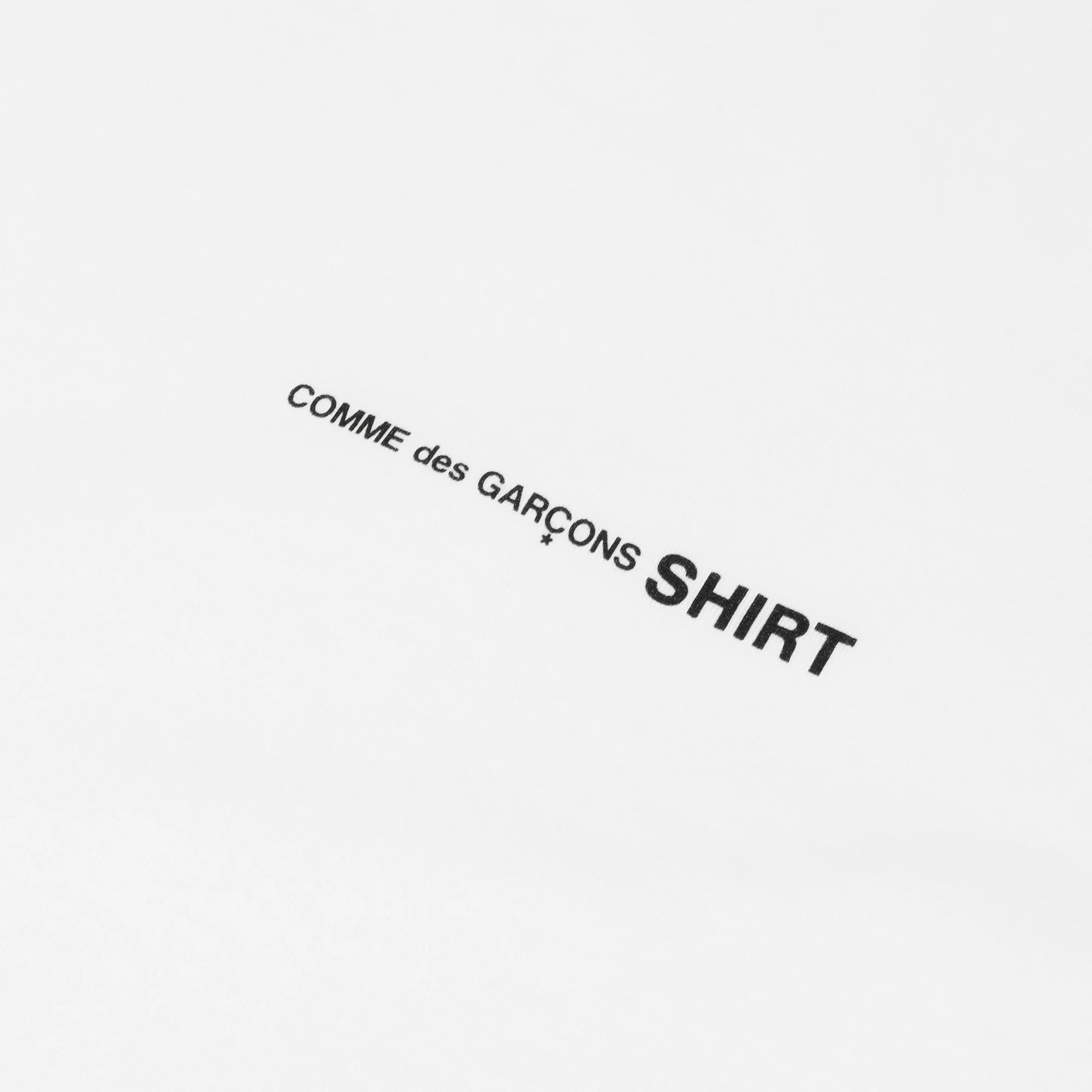 Comme Des Garcons Shirt Mens Oversized Logo SS Tee White - Image 3