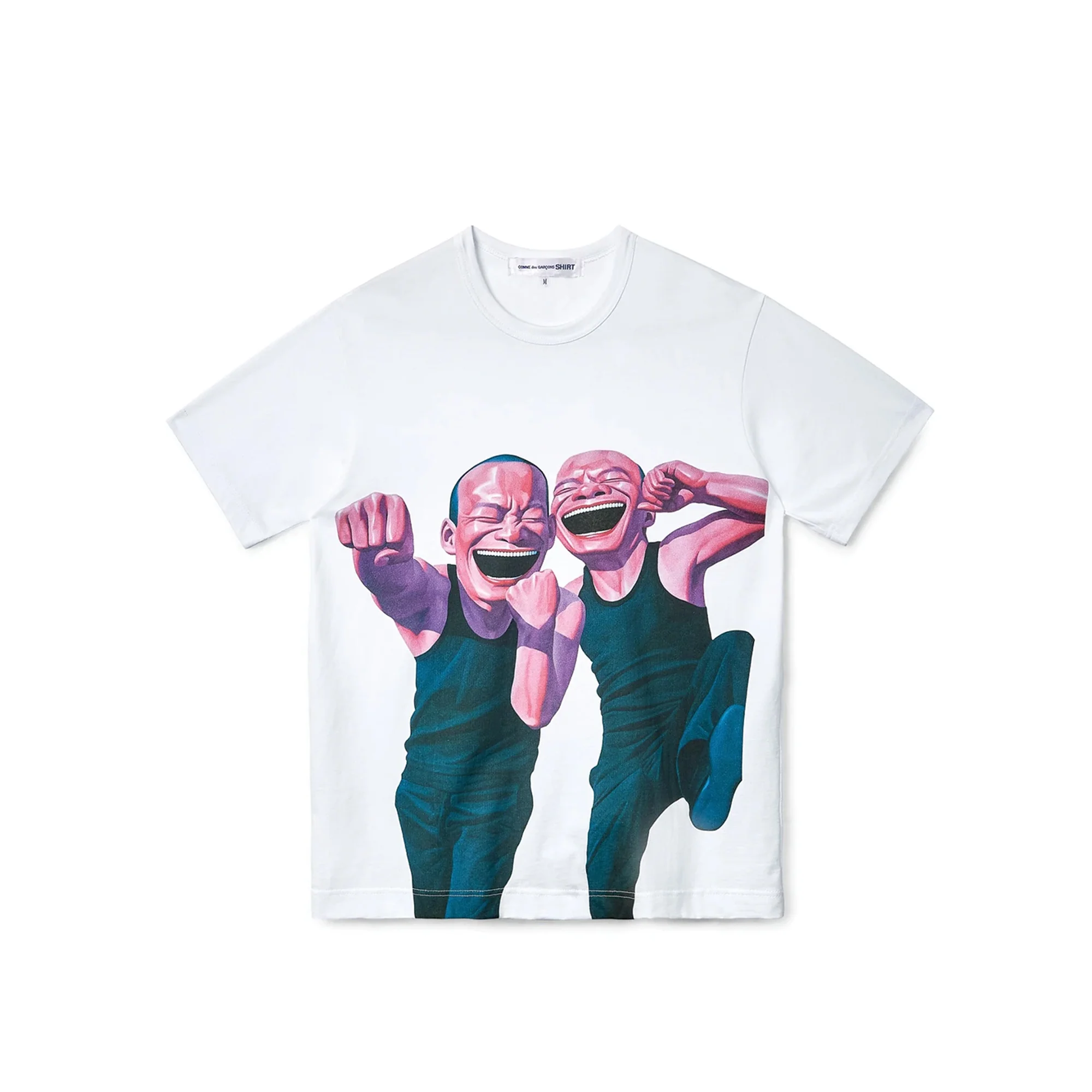 CDG Mens Knit Print D T-Shirt 'White'