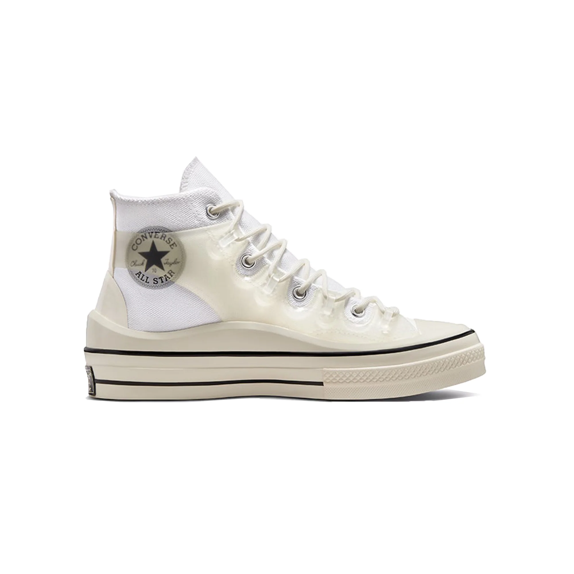 Converse Mens Chuck 70 Translucent Caged Shoes 'White/Egret/Black' - Image 3