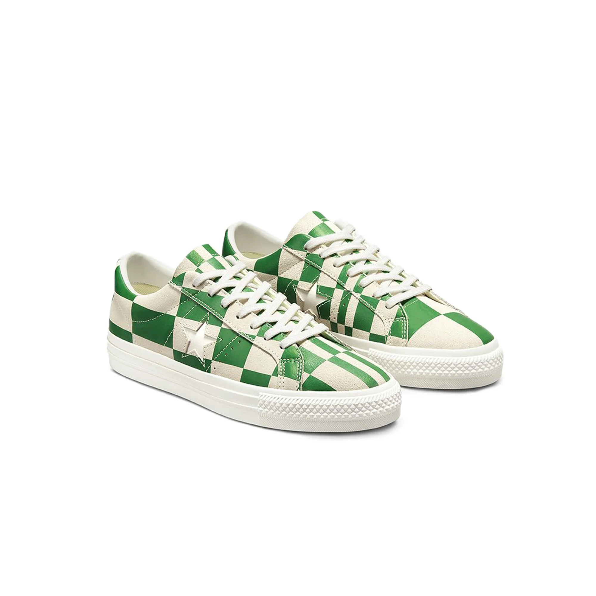 Converse Mens One Star Ox Shoes 'White/Medium Green' - Image 2