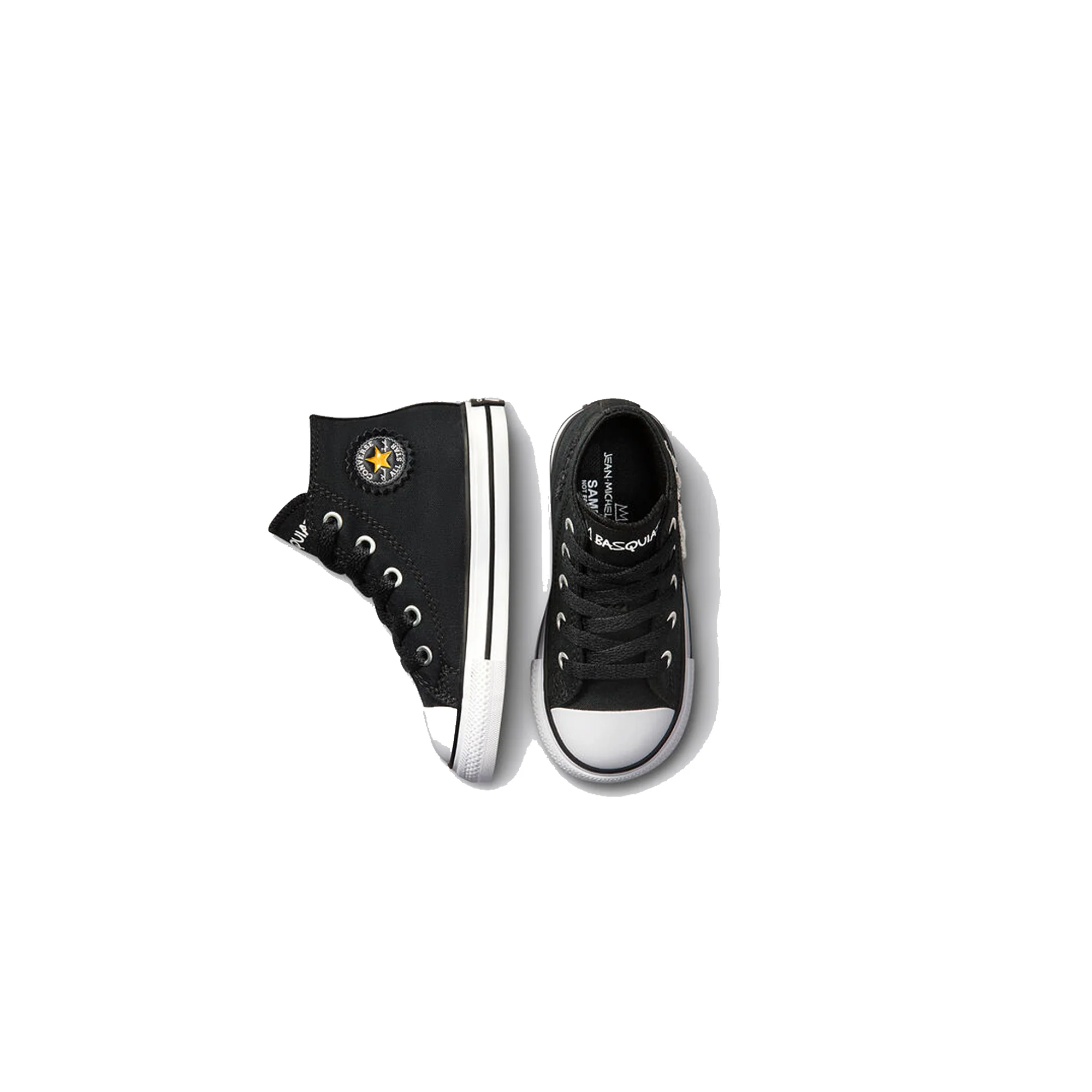 Converse Infants Ctas Hi Shoes 'Blk/Wht/Yel' - Image 4