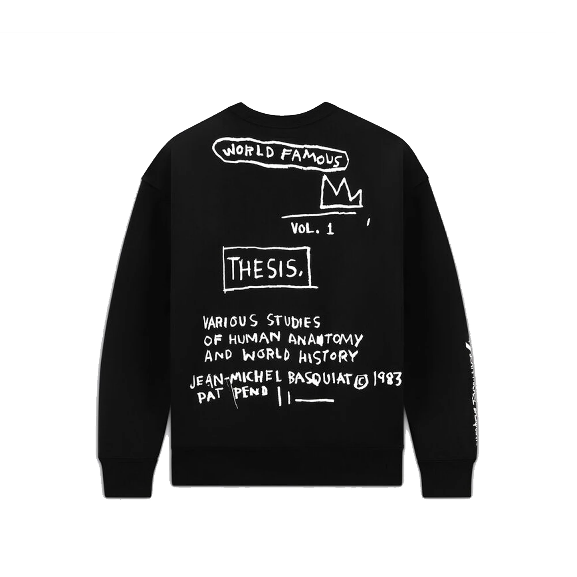 Converse Basquiat Fleece Pullover Crew 'Black' - Image 2