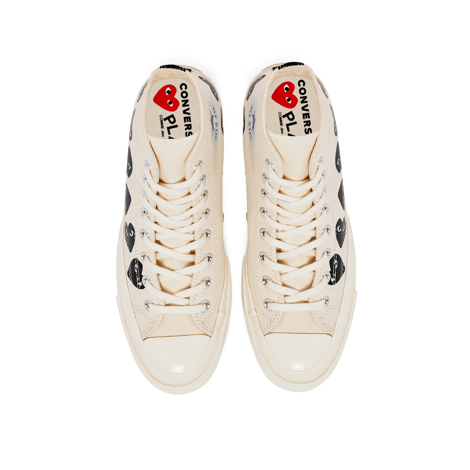 Comme des Garcons PLAY x Converse Chuck 70 Hi Multi Heart Shoes - Image 4
