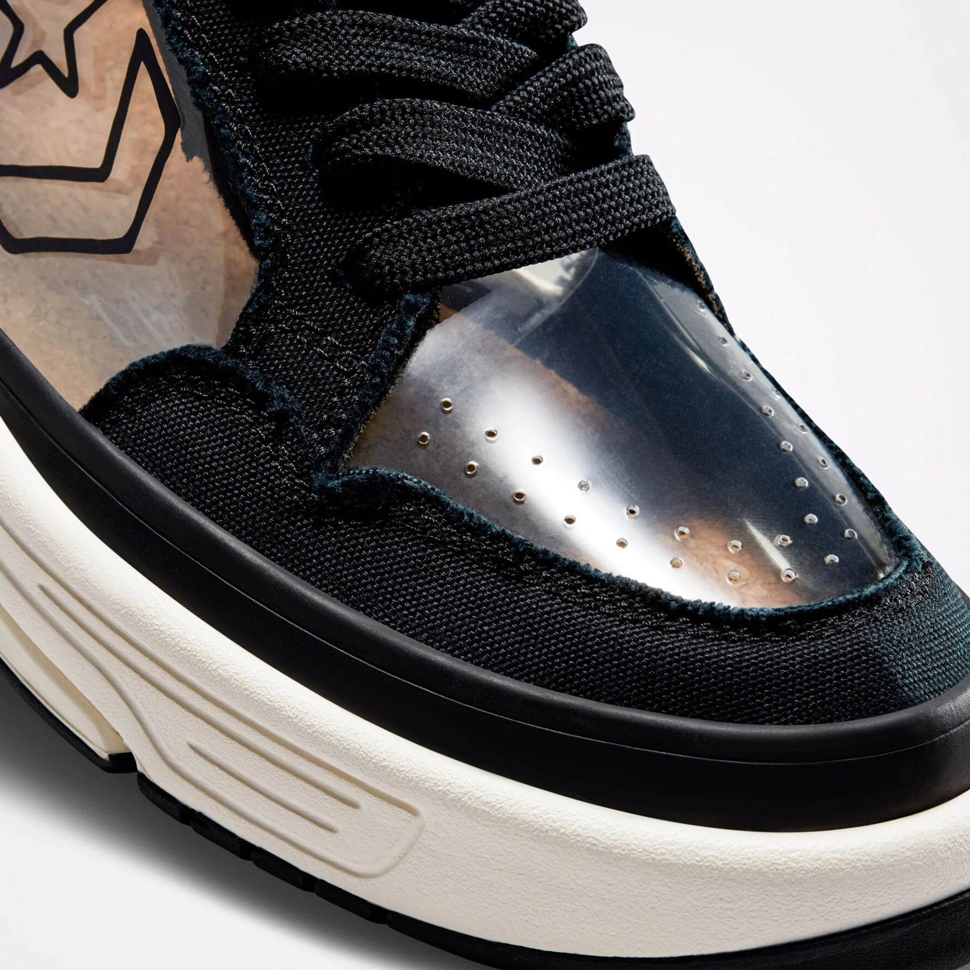 Converse Mens Weapon CX Hi Shoes 'Black/Clear/Rutabaga' - Image 4