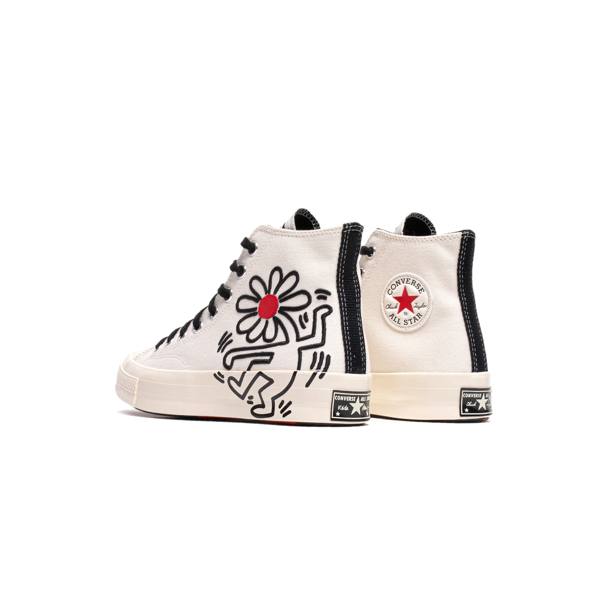 Converse Mens Chuck 70 Hi Shoes 'Egret Black Red' - Image 3