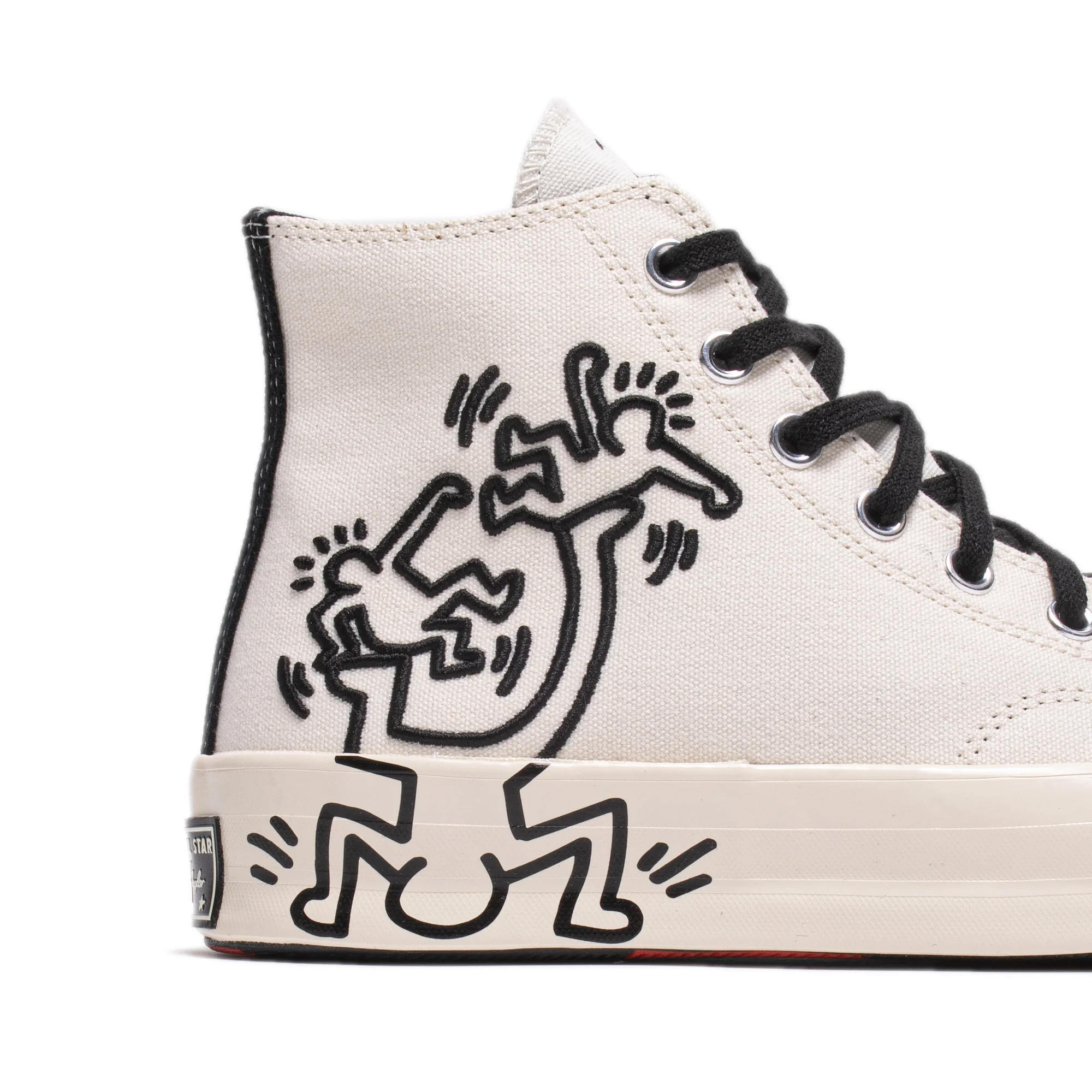 Converse Mens Chuck 70 Hi Shoes 'Egret Black Red' - Image 4