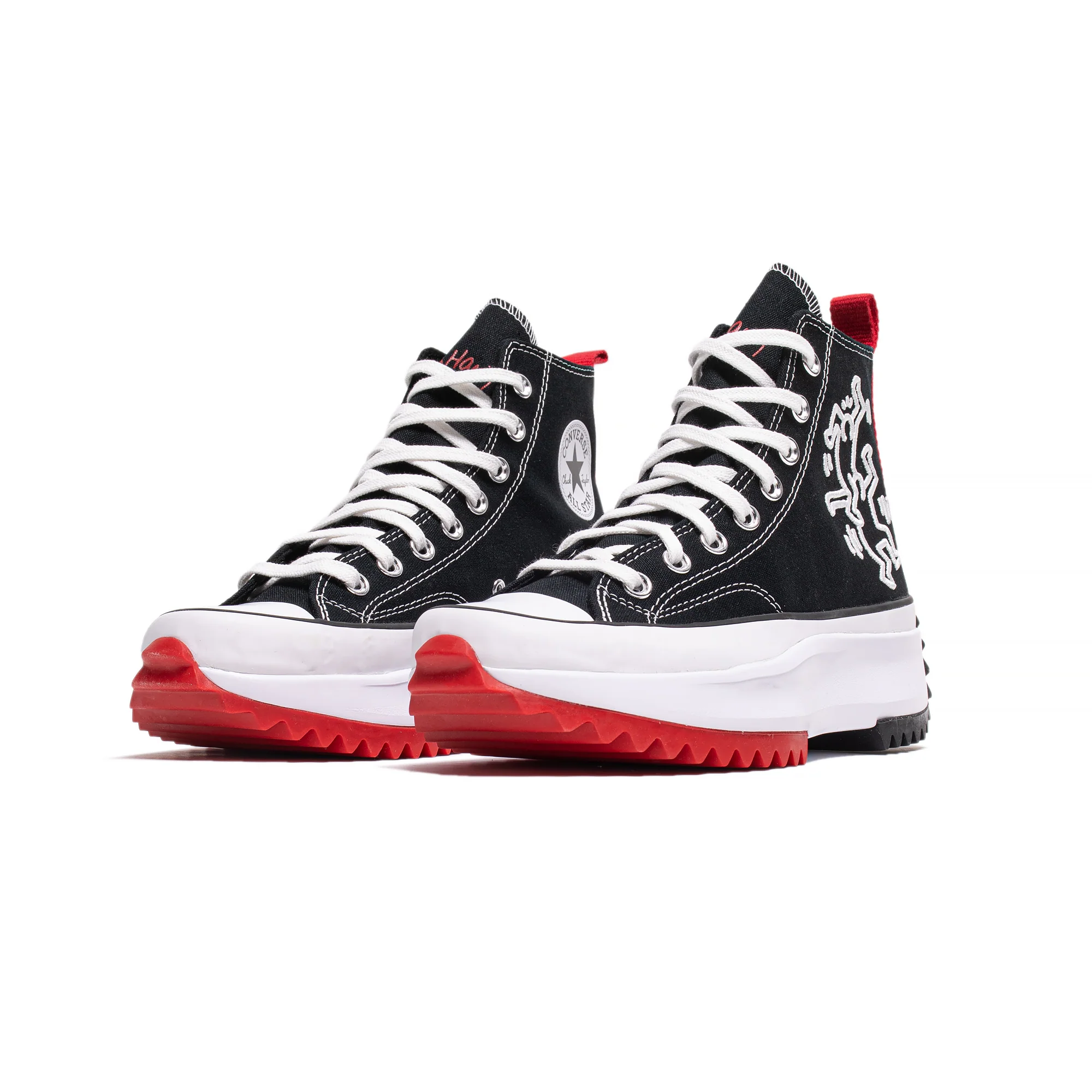 Converse Mens Run Star Hike Hi Shoe 'Black White Red' - Image 2